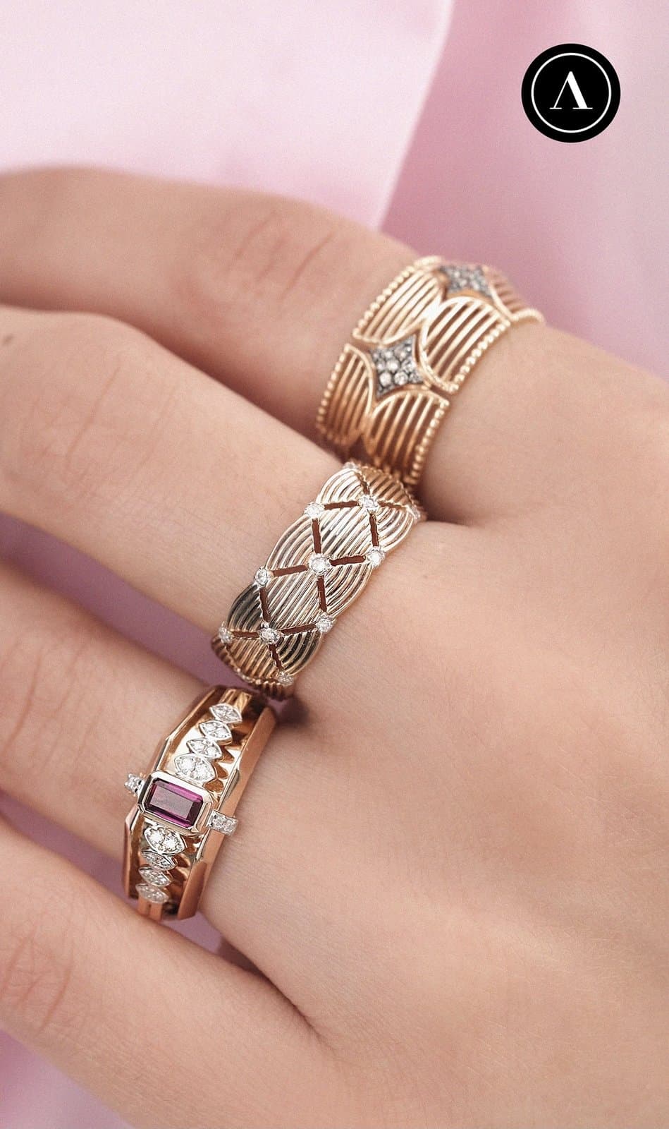0.15ct F rengi Pırlantalı Stil Altın Yüzük — 3. görünüm