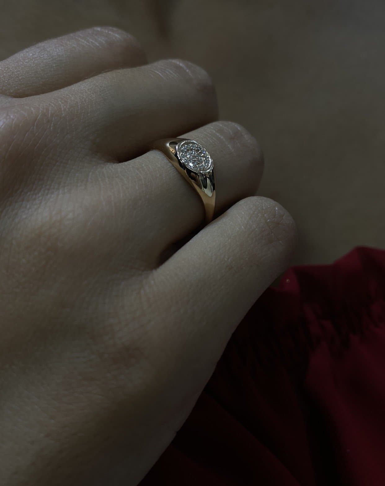 0.10ct F rengi Pırlanta Serçe Parmak Altın Yüzük — 3. görünüm