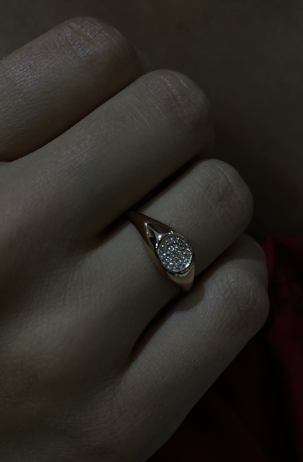 0.10ct F rengi Pırlanta Serçe Parmak Altın Yüzük — 4. görünüm