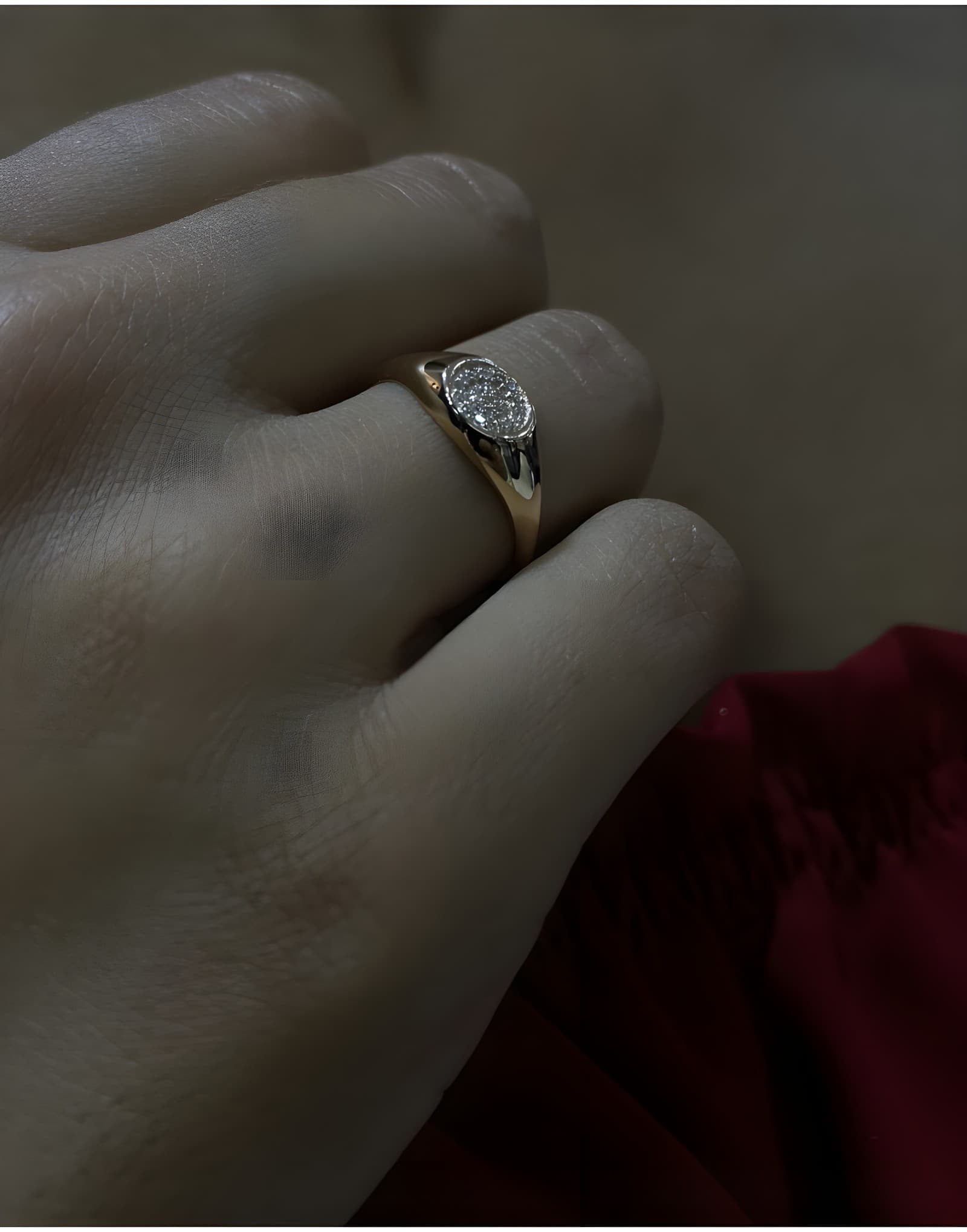 0.10ct F rengi Pırlanta Serçe Parmak Altın Yüzük — 2. görünüm