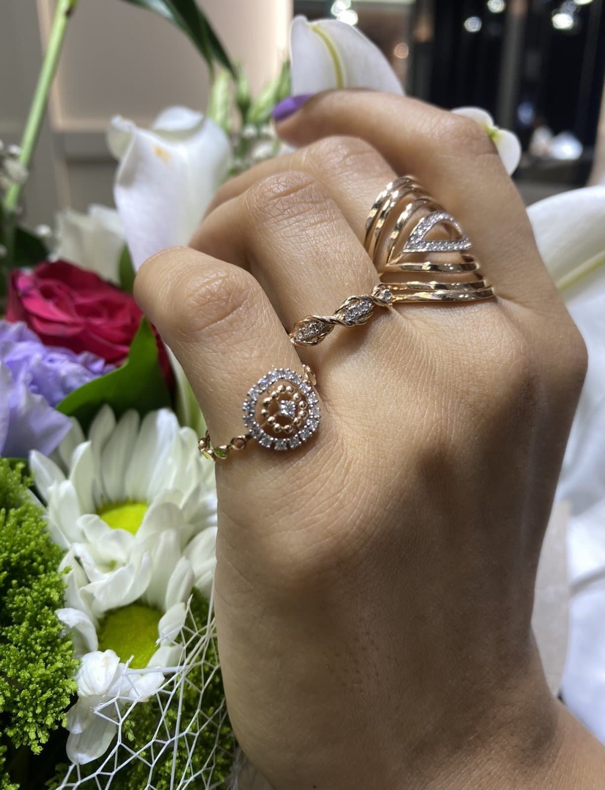Burgu 0.12ct Pırlantalı Altın Yüzük — 4. görünüm