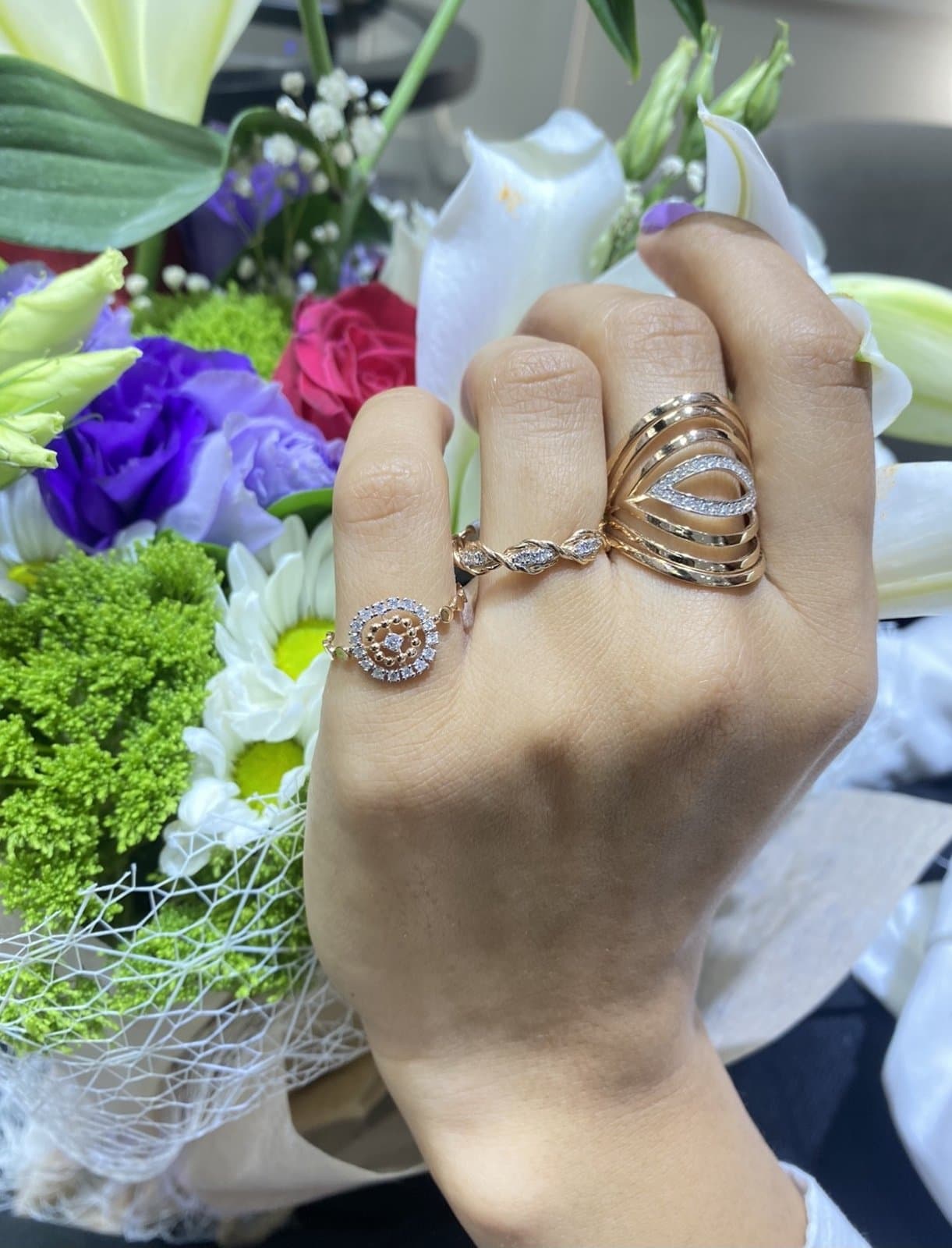 Burgu 0.12ct Pırlantalı Altın Yüzük — 5. görünüm