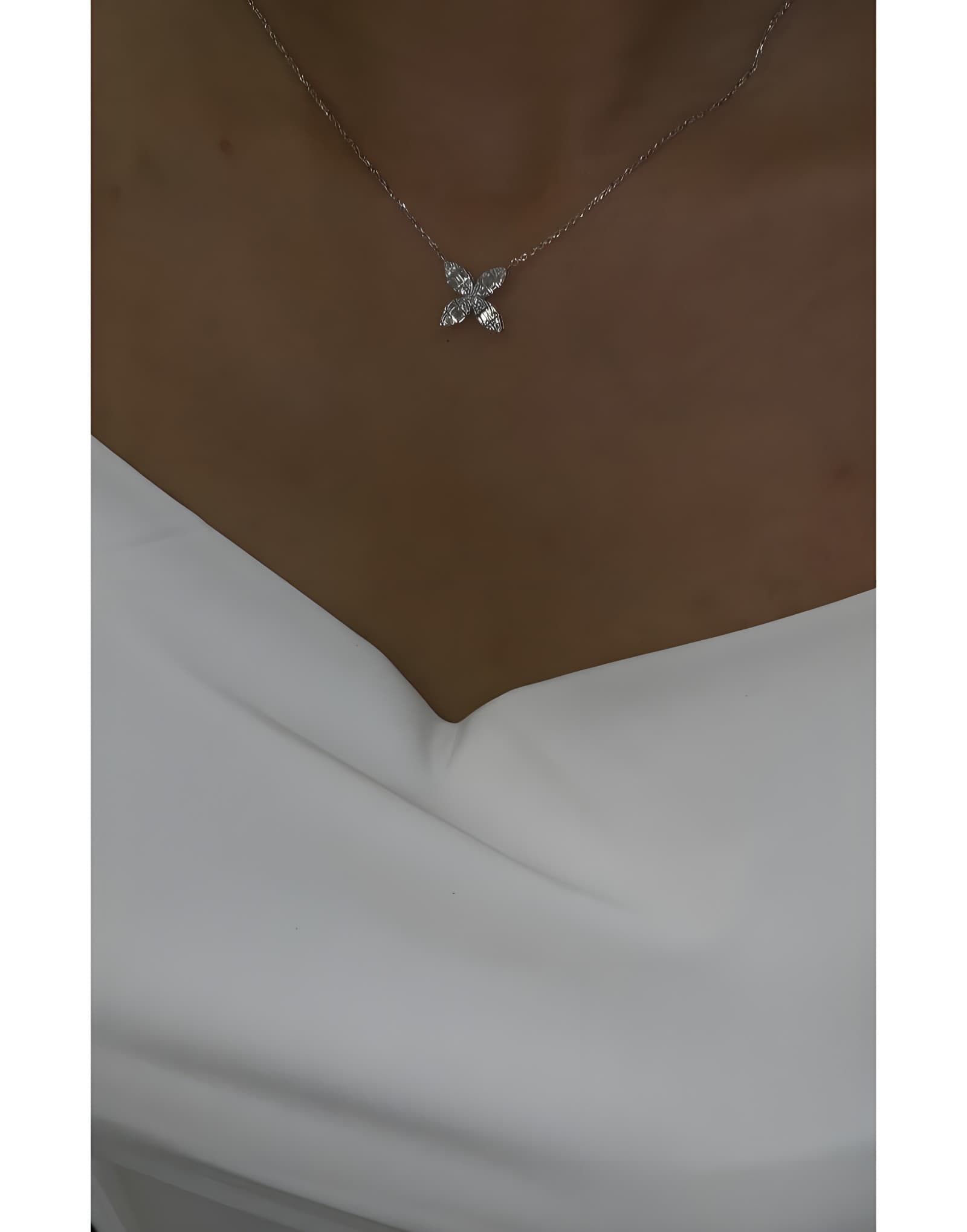 0.40ct F Rengi Baget Pırlanta Altın Kolye — 2. görünüm