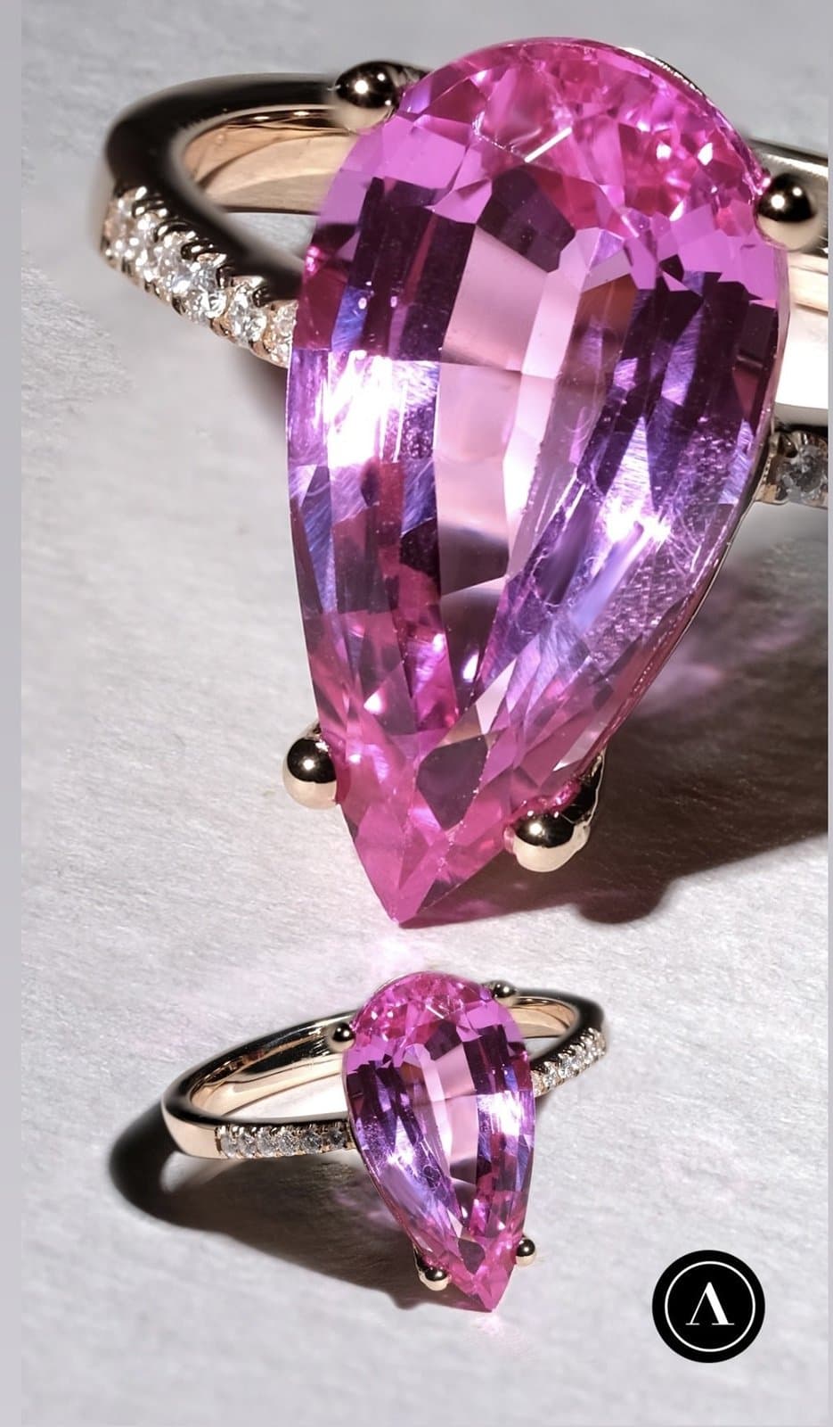 5.00Pink Sapphire Pırlantalı Altın Yüzük — 4. görünüm
