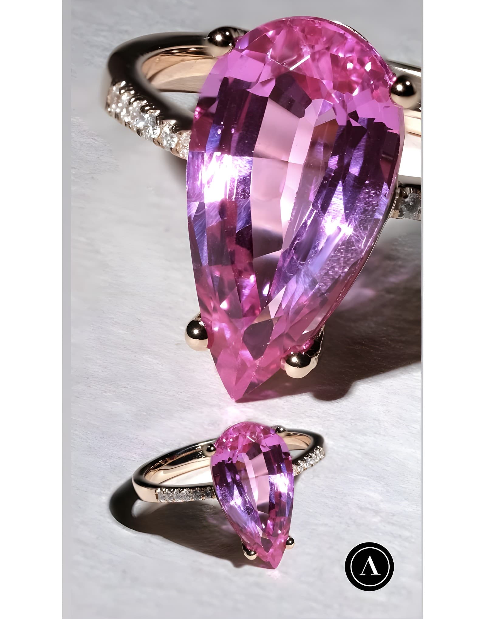 5.00Pink Sapphire Pırlantalı Altın Yüzük — 2. görünüm