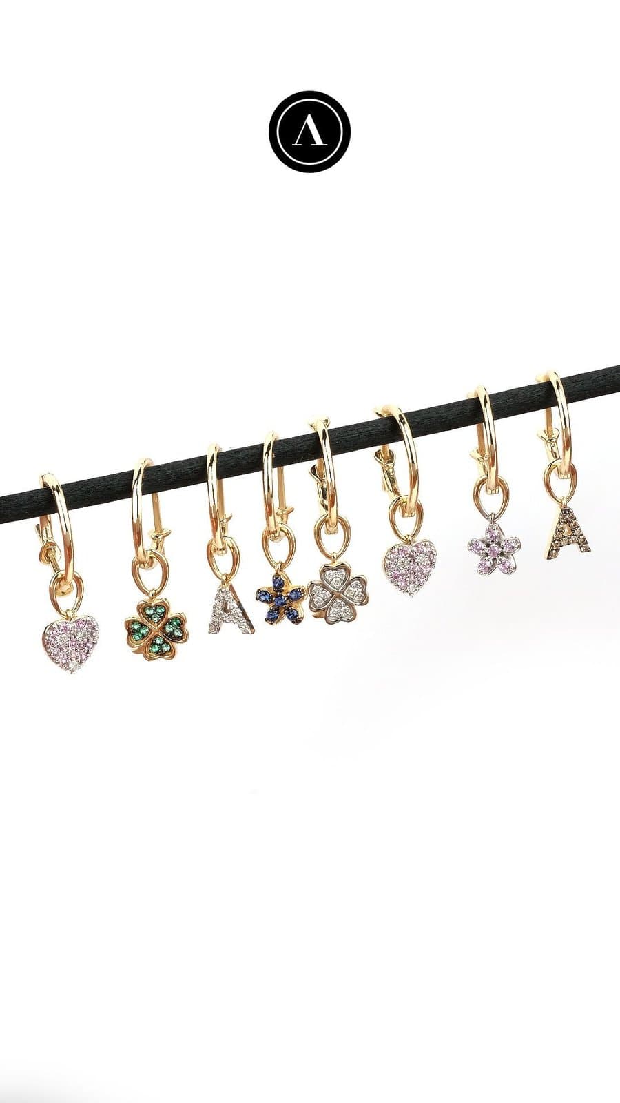 Pink &Diamond Heart Altın Küpe(çift) — 3. görünüm