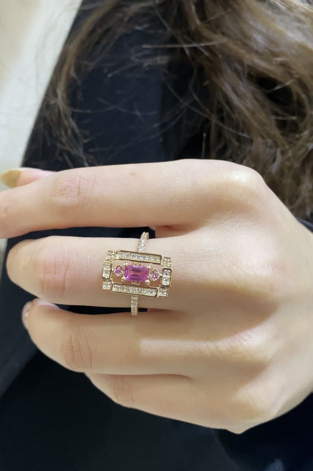 Dodo Pink Pırlantalı Altın Yüzük — 4. görünüm