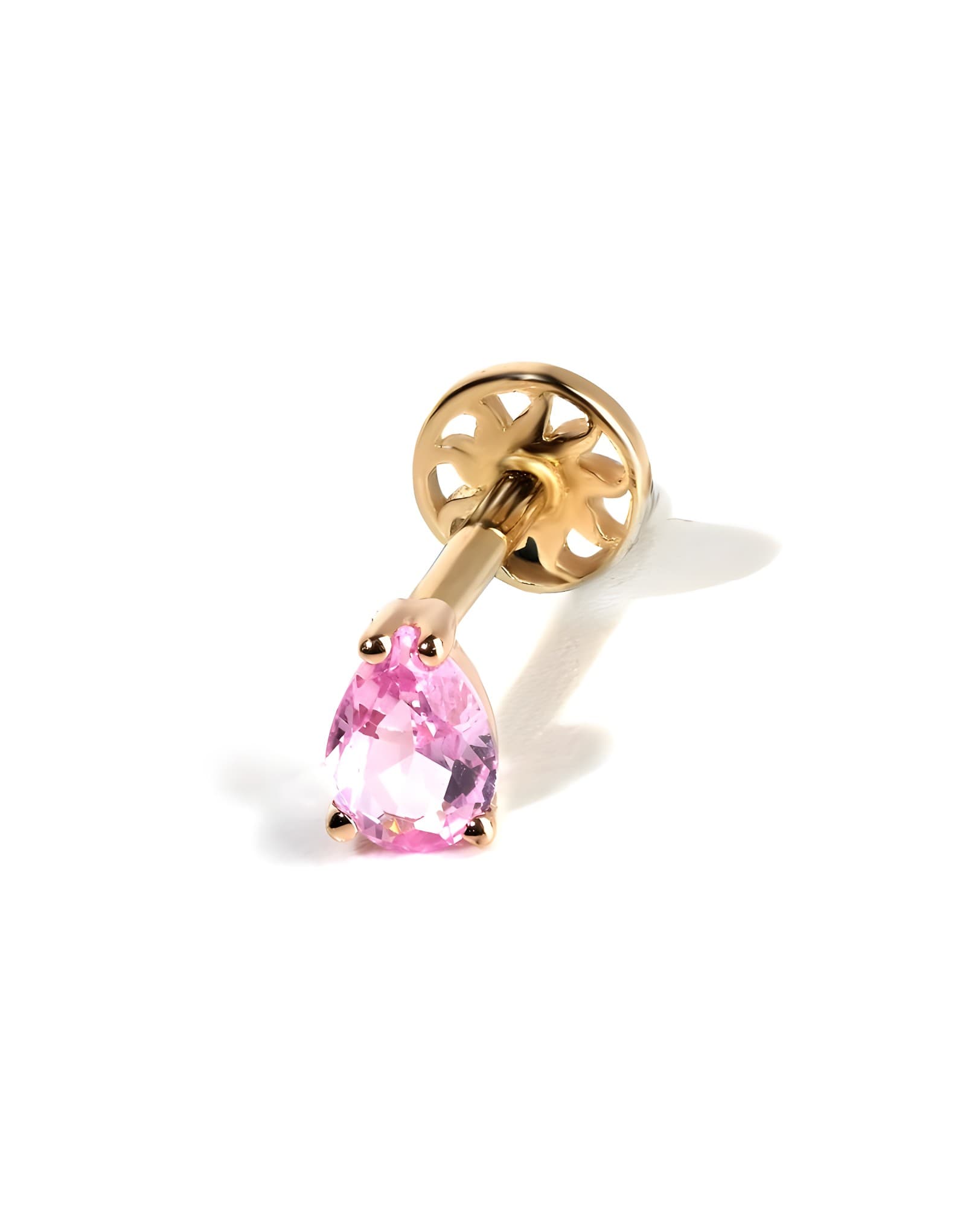 Pink Sapphire Altın Tragus/Piercing