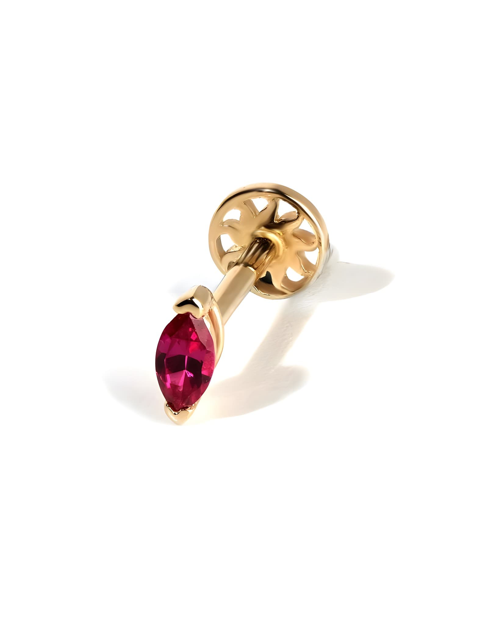 Ruby Markiz Altın Piercing/ Tragus
