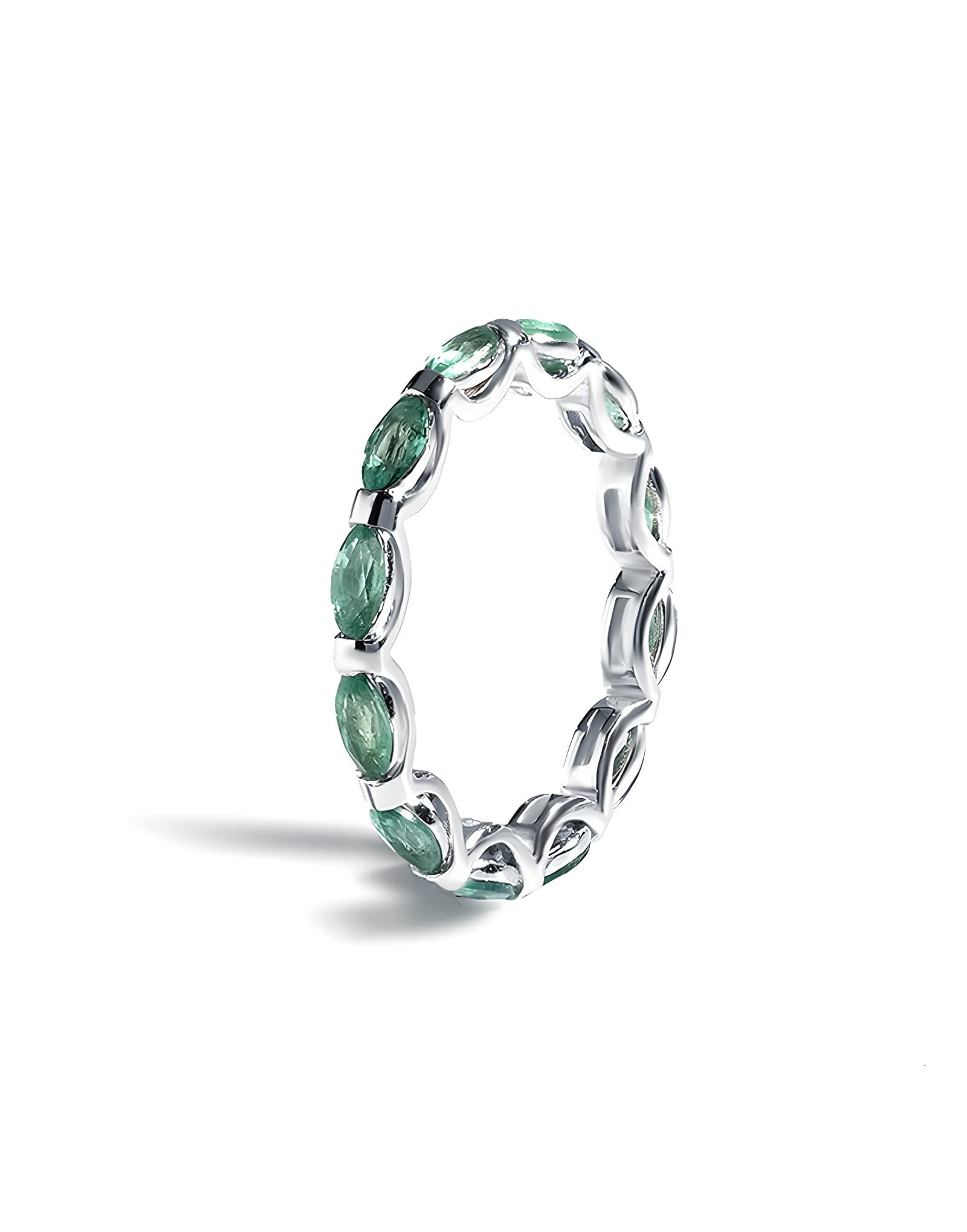 2.97ct Markiz Kesim Zümrüt Tamtur Altın Yüzük
