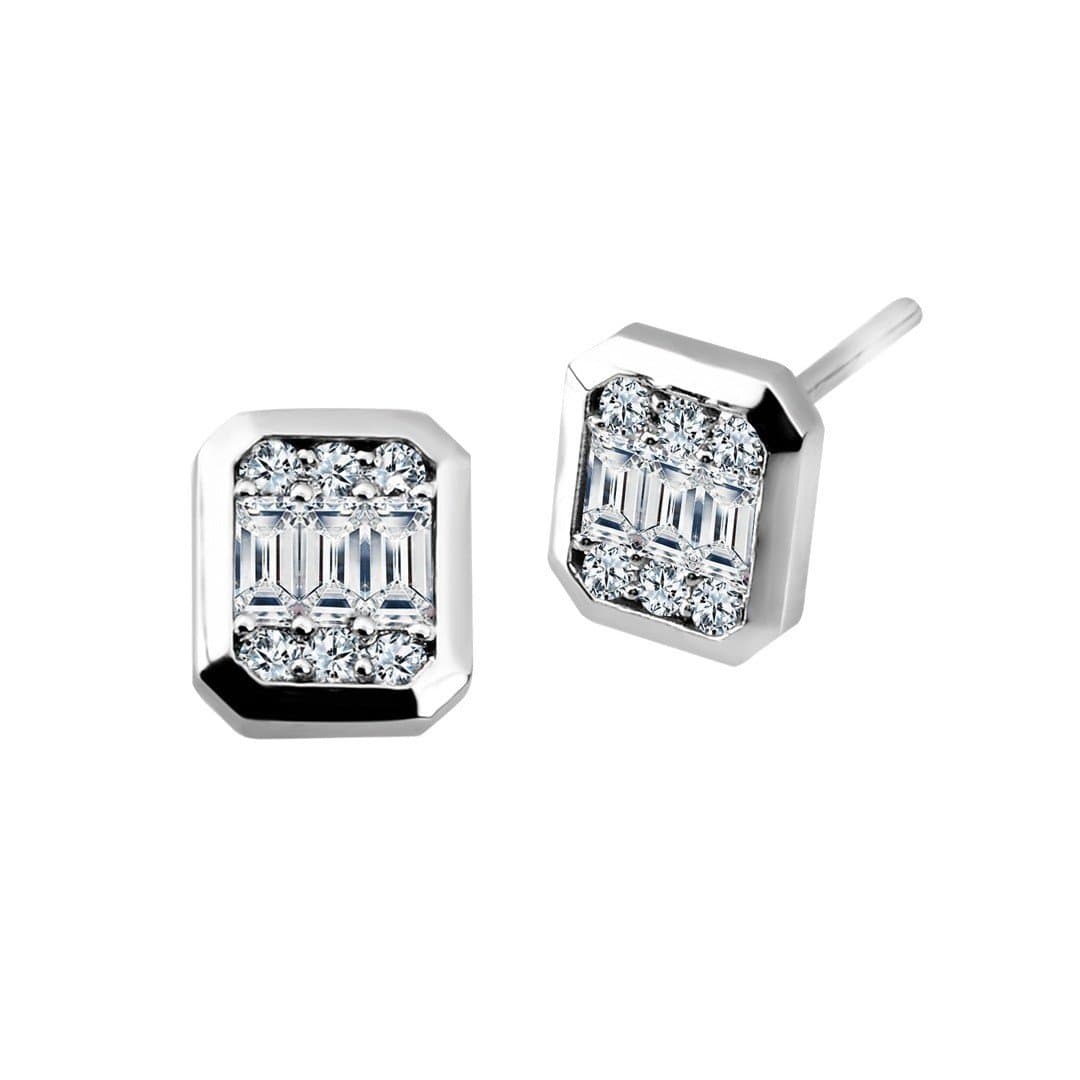 Roxenne 0.40ct F Rengi Baget Pırlantalı Altın Küpe — 3. görünüm