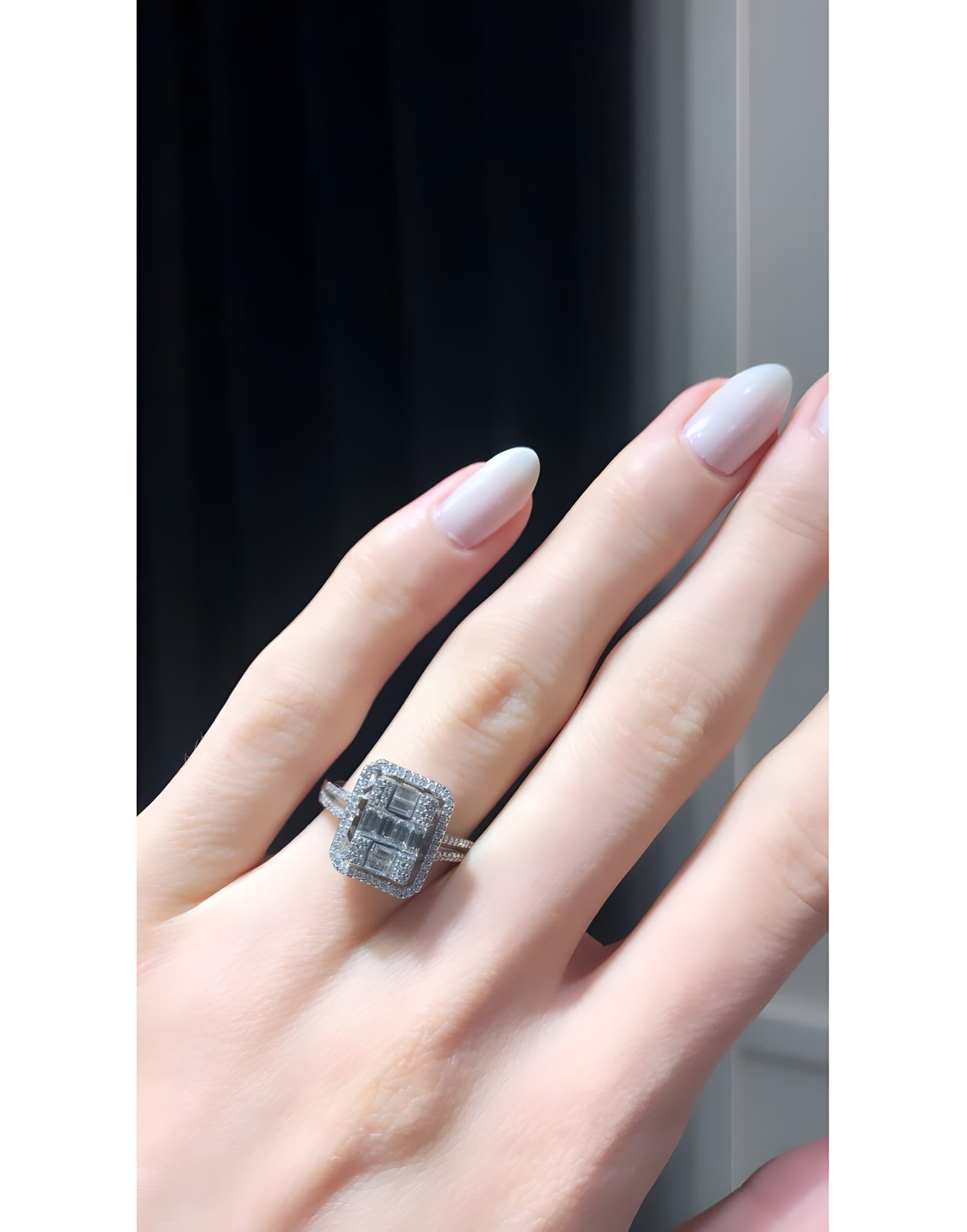0.75ct F Rengi Baget Pırlanta Yüzük — 2. görünüm