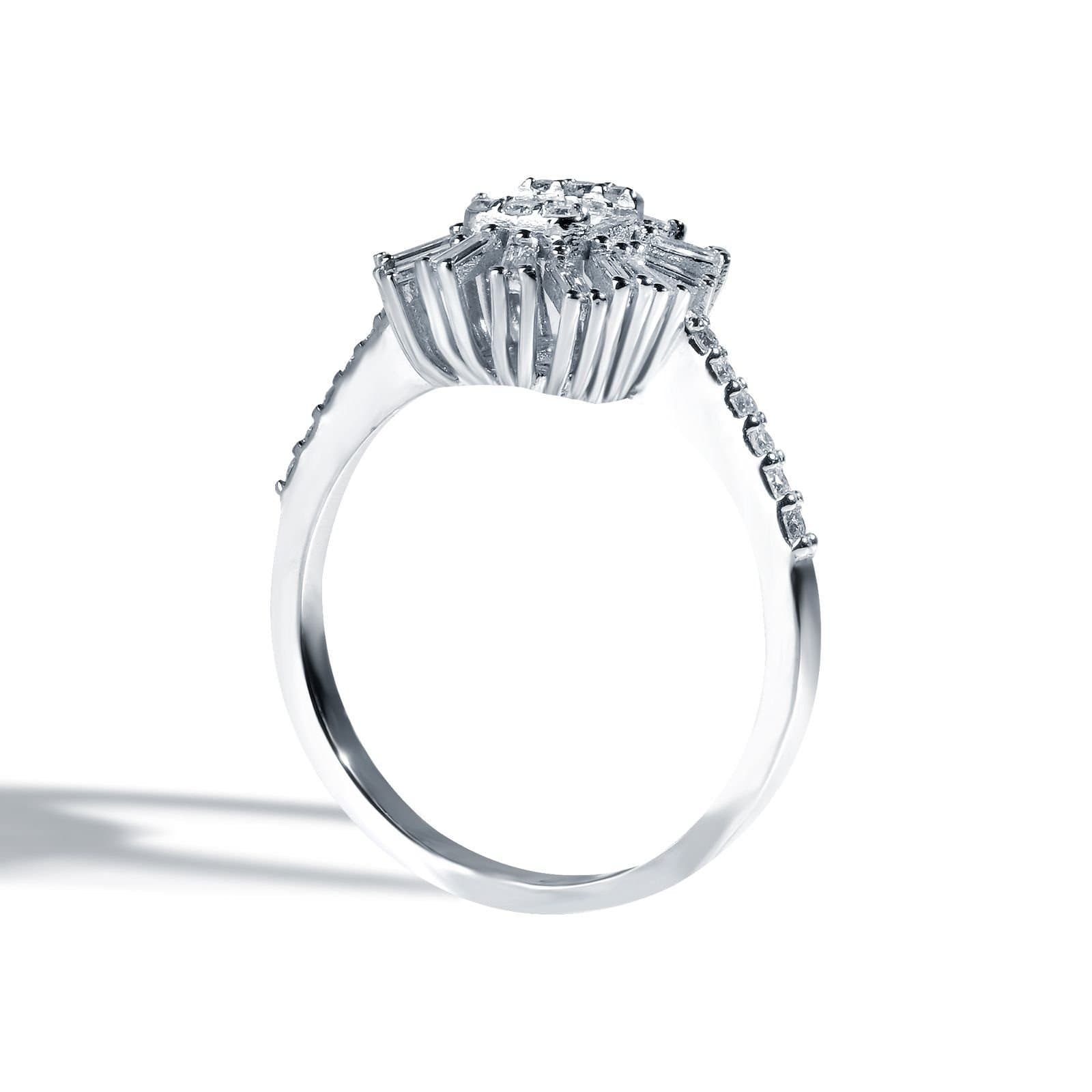 0.65ct F Rengi Baget Pırlanta Altın Yüzük — 5. görünüm
