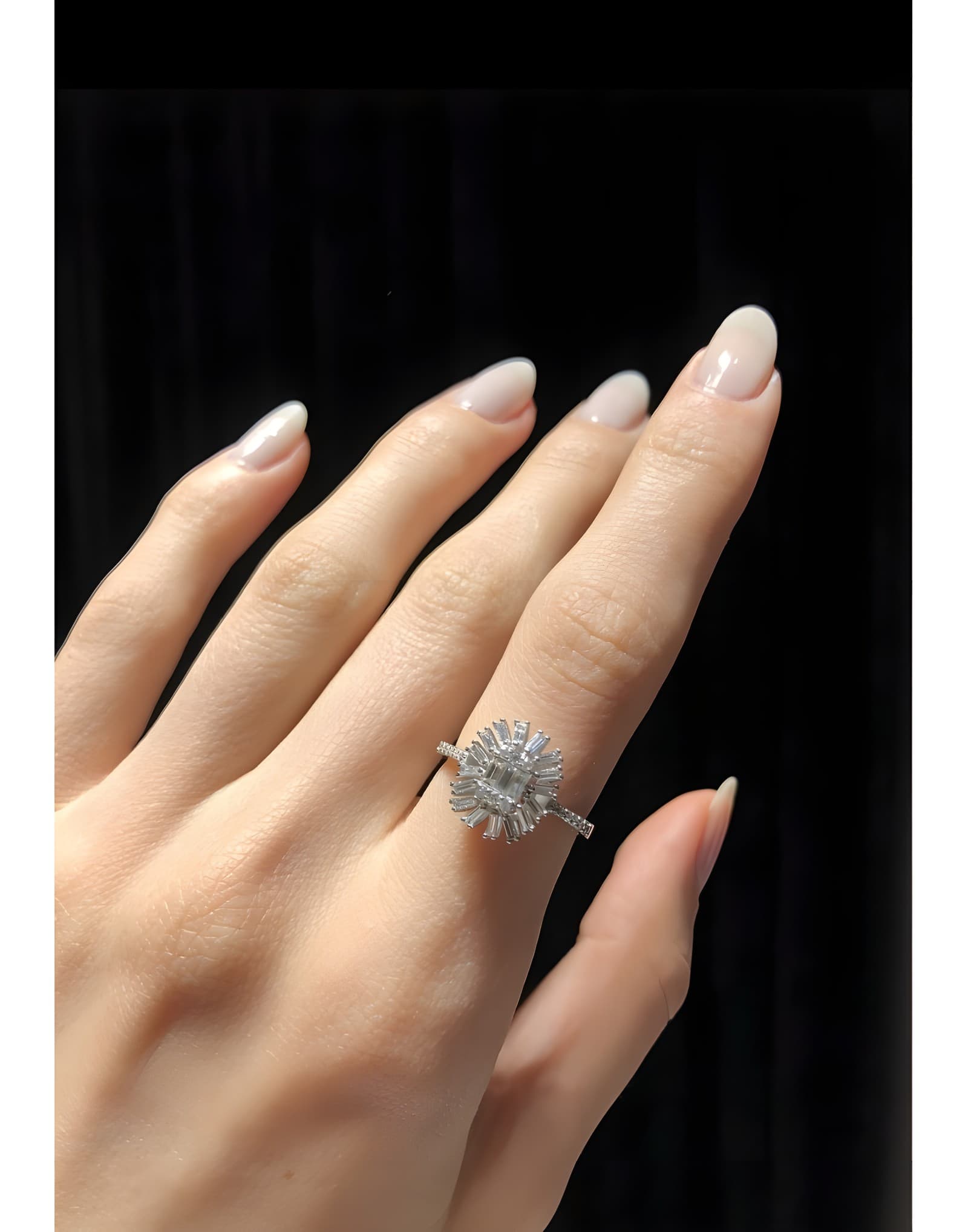 0.65ct F Rengi Baget Pırlanta Altın Yüzük — 2. görünüm