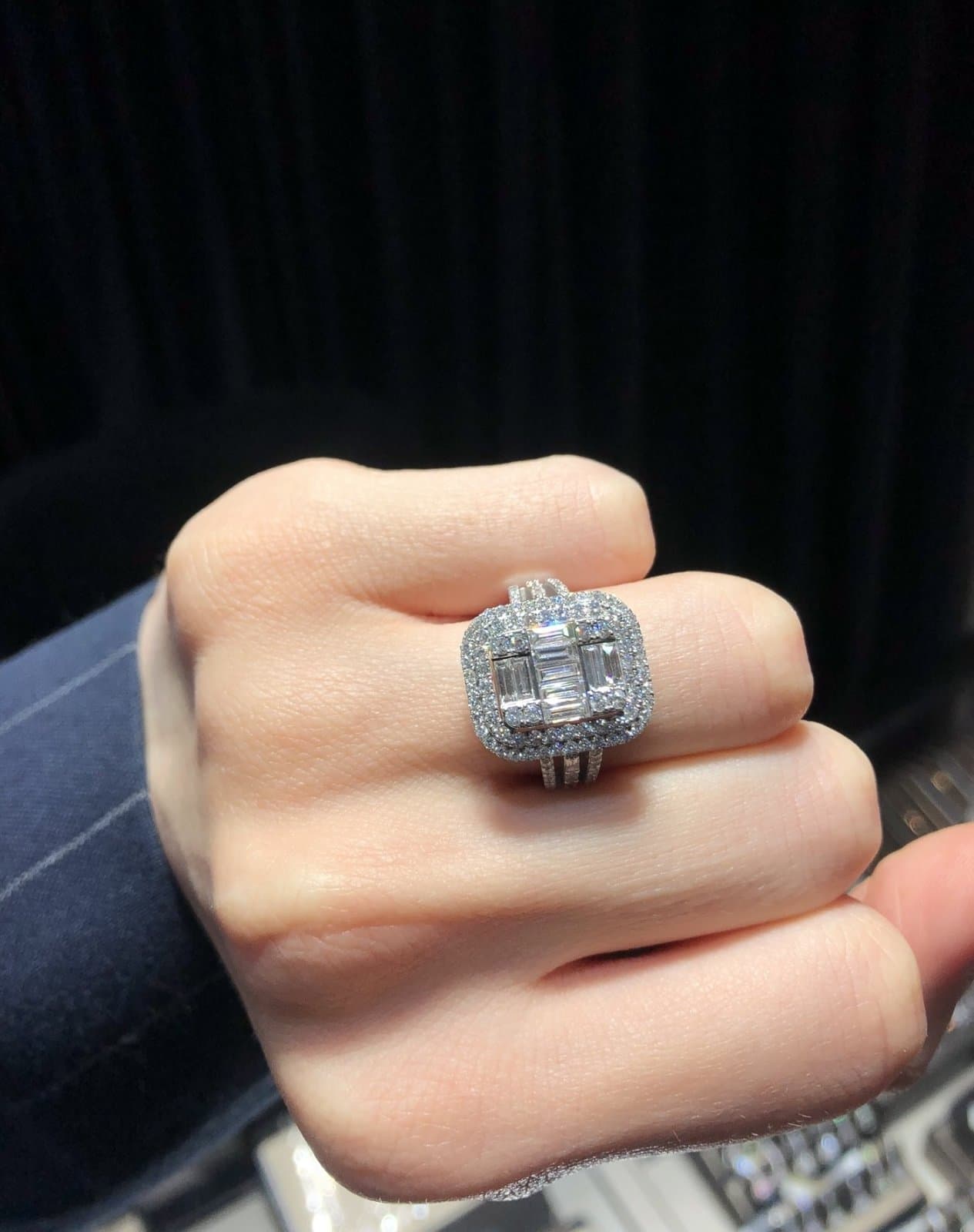 1.75ct F Rengi Pırlanta Altın Baget Yüzük — 4. görünüm