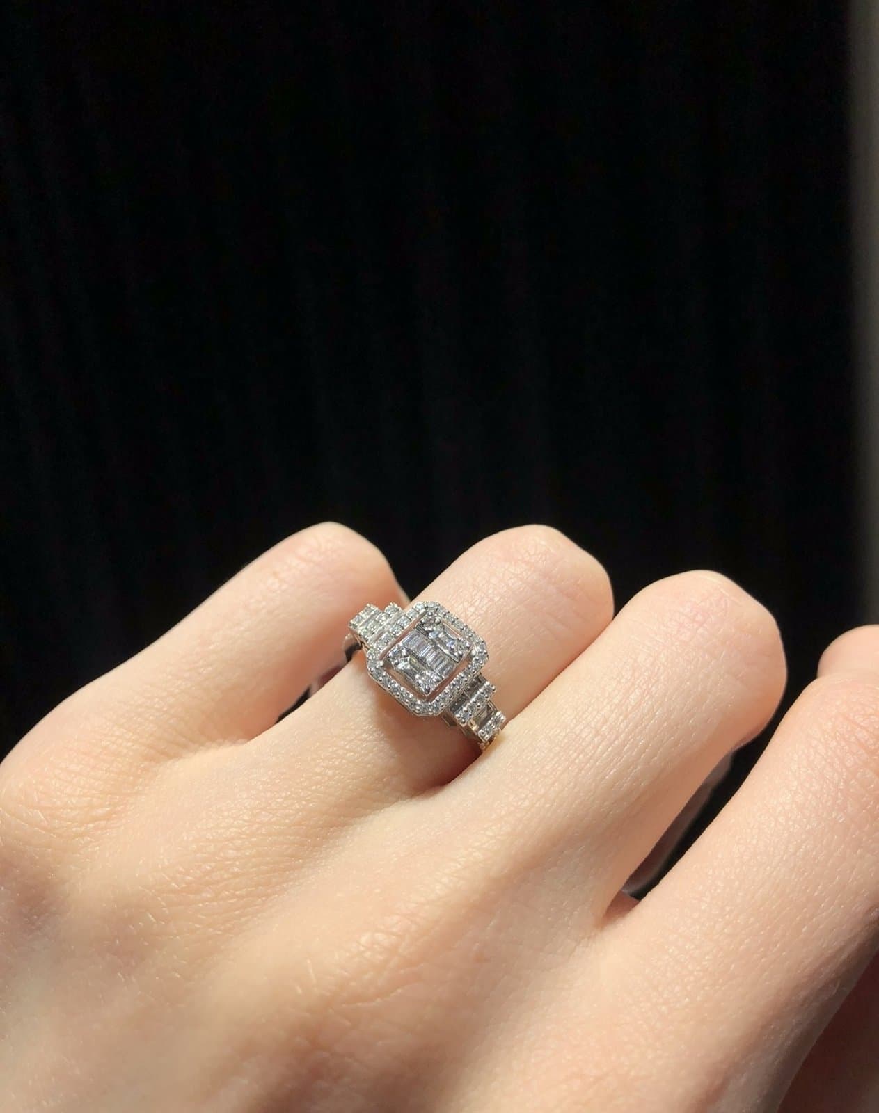 0.70ct F Rengi Baget Pırlanta Altın Yüzük — 4. görünüm