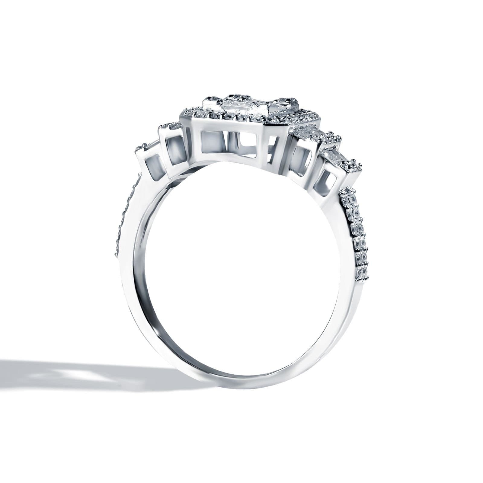 0.70ct F Rengi Baget Pırlanta Altın Yüzük — 2. görünüm