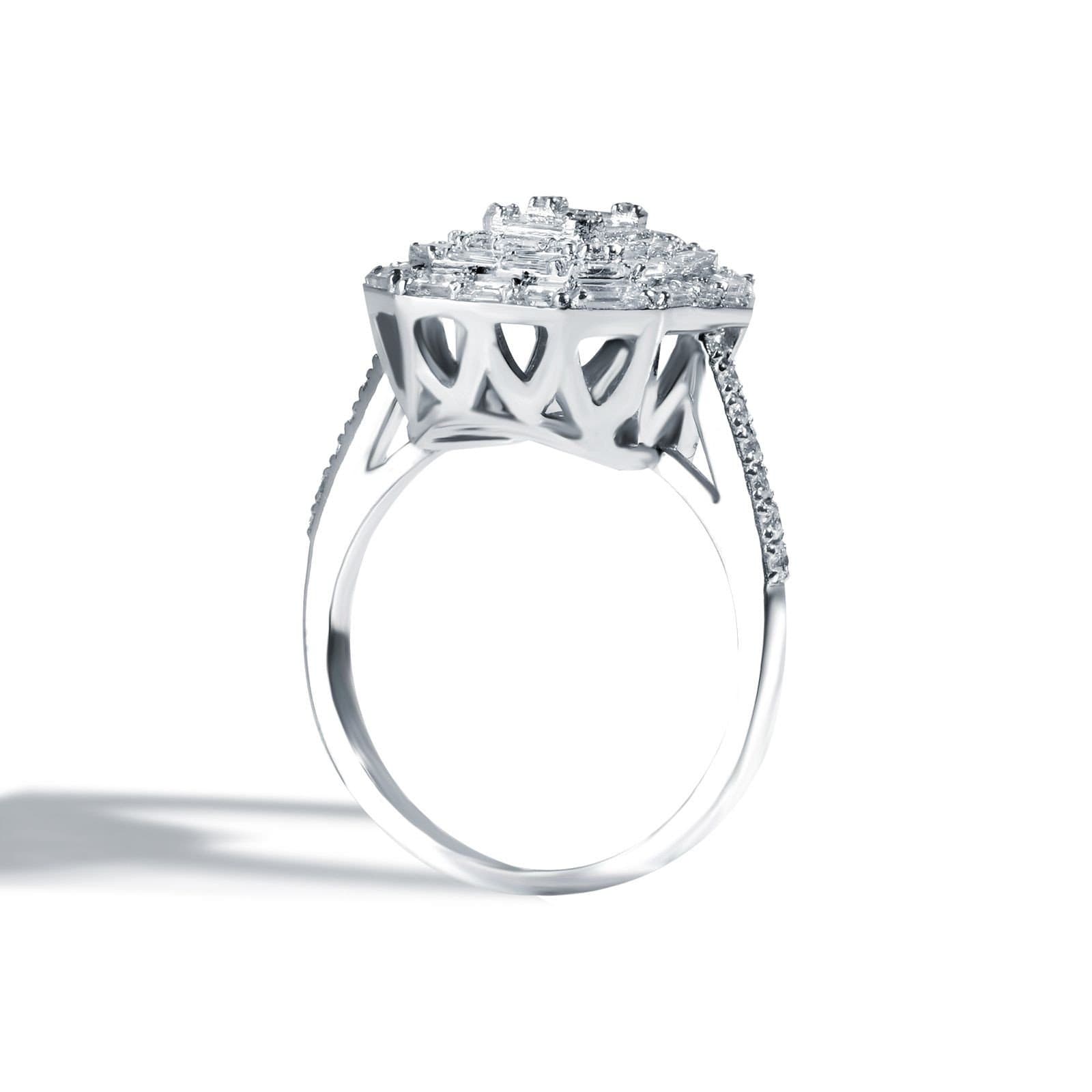 1.00ct F Rengi VS Baget Pırlanta Altın Yüzük — 3. görünüm