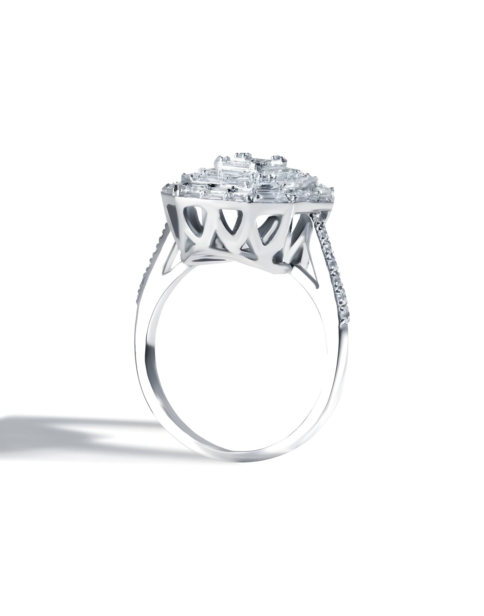 1.00ct F Rengi VS Baget Pırlanta Altın Yüzük — 2. görünüm