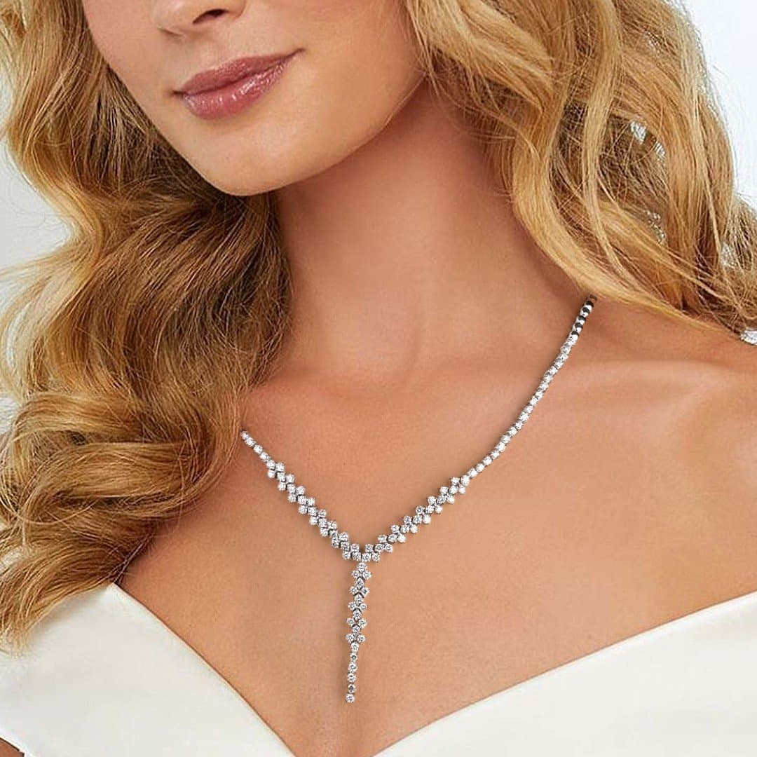 18K 3.80 ct F / VS Pırlanta Düğün Kolye — 3. görünüm