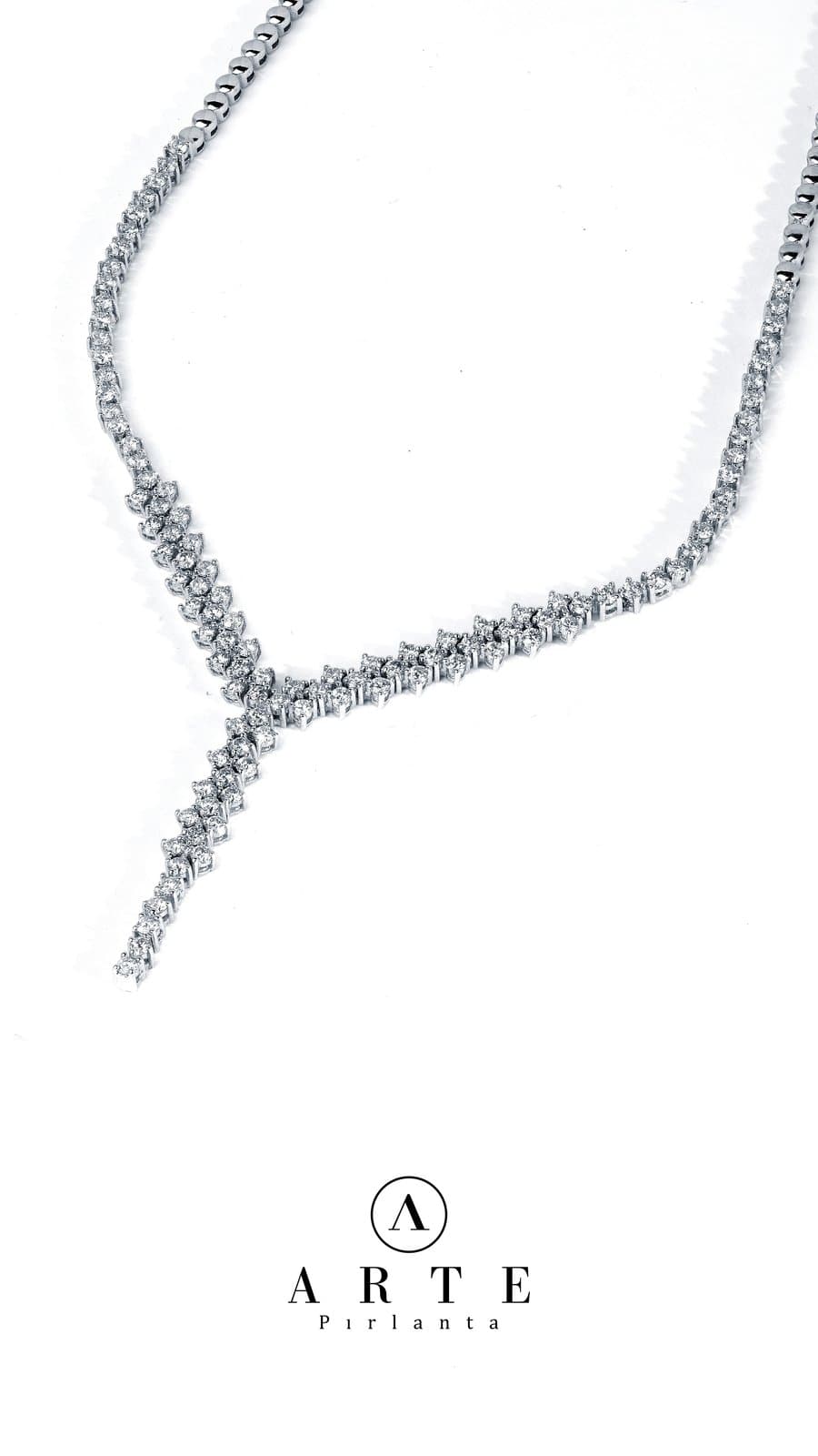18K 3.80 ct F / VS Pırlanta Düğün Kolye — 4. görünüm