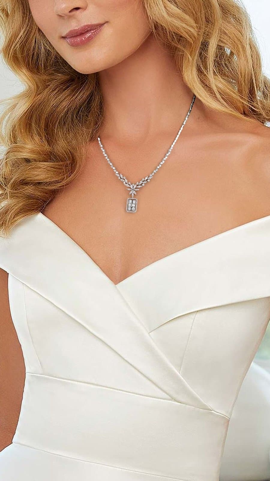 1.05ct F Rengi Pırlanta Düğün Kolye — 3. görünüm