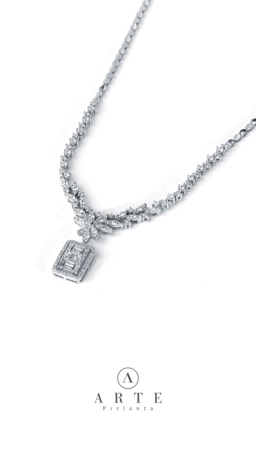 1.05ct F Rengi Pırlanta Düğün Kolye — 5. görünüm