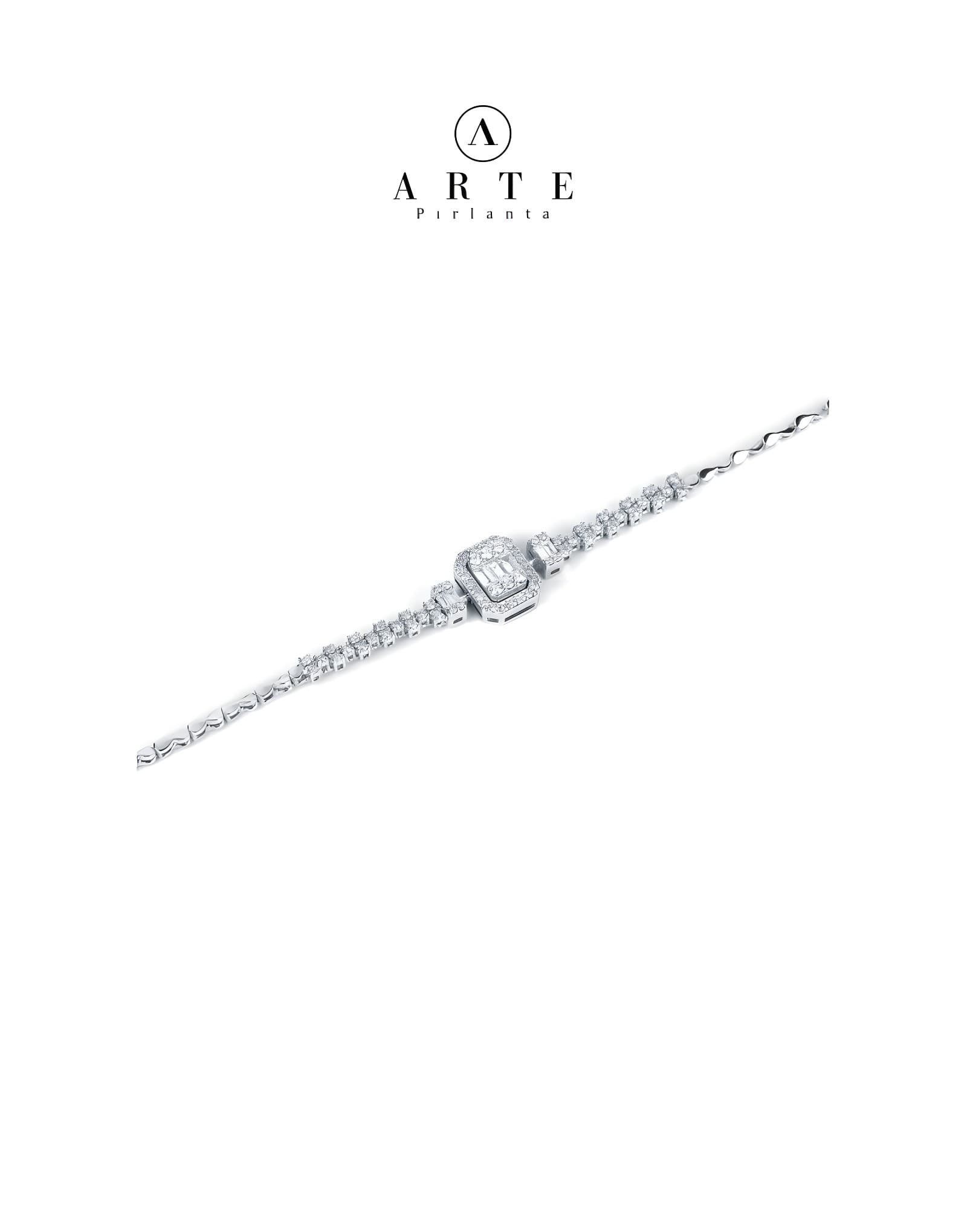 0.68ct F Rengi Baget Pırlanta Altın Bileklik — 2. görünüm