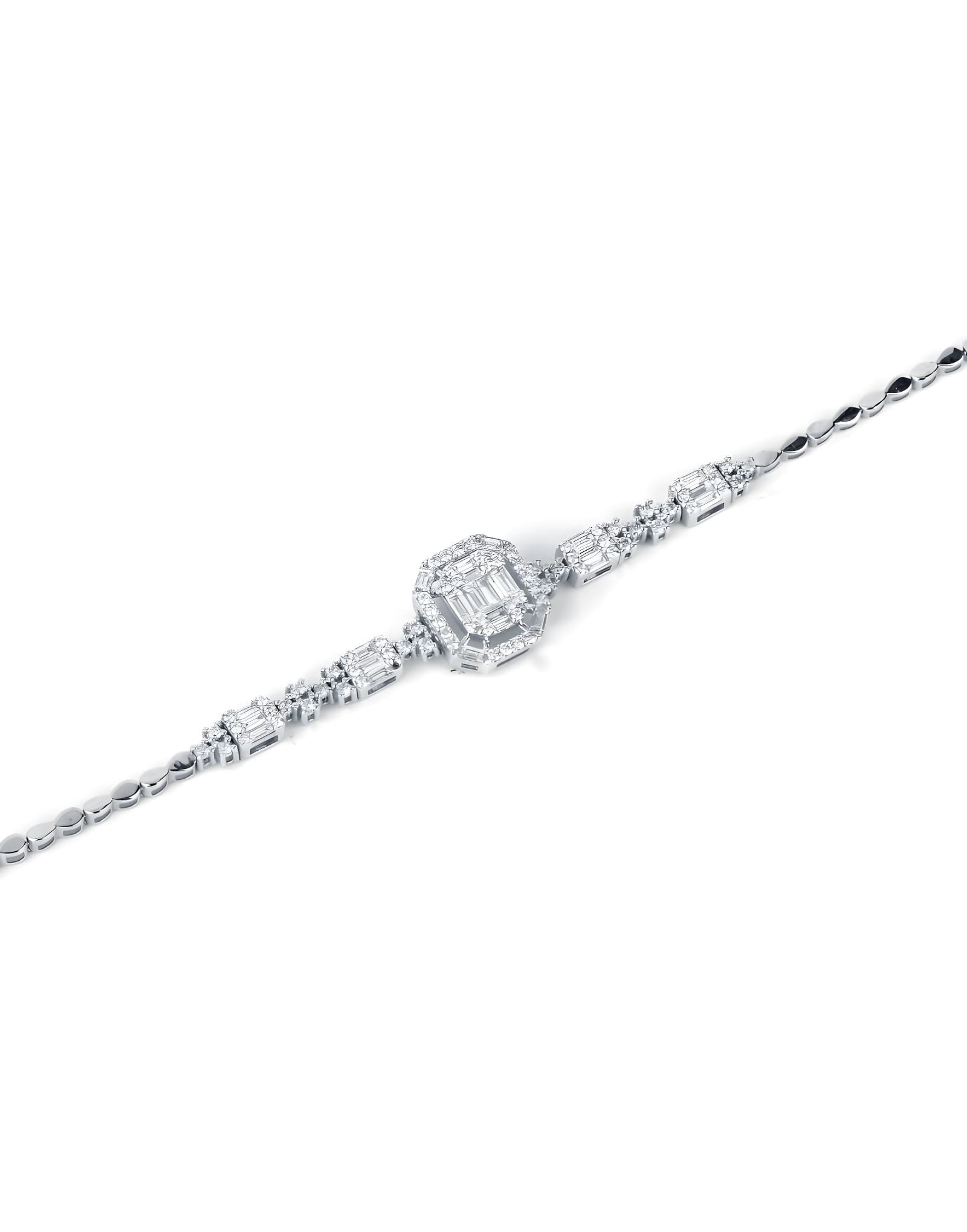 0.95 ct F / VS Baget Pırlantalı Altın Bileklik