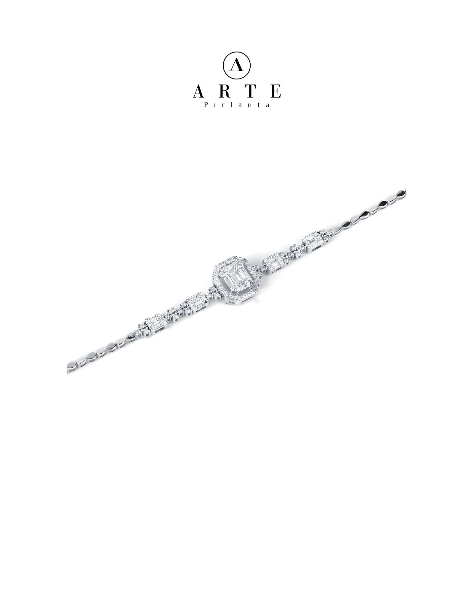 0.95 ct F / VS Baget Pırlantalı Altın Bileklik — 2. görünüm