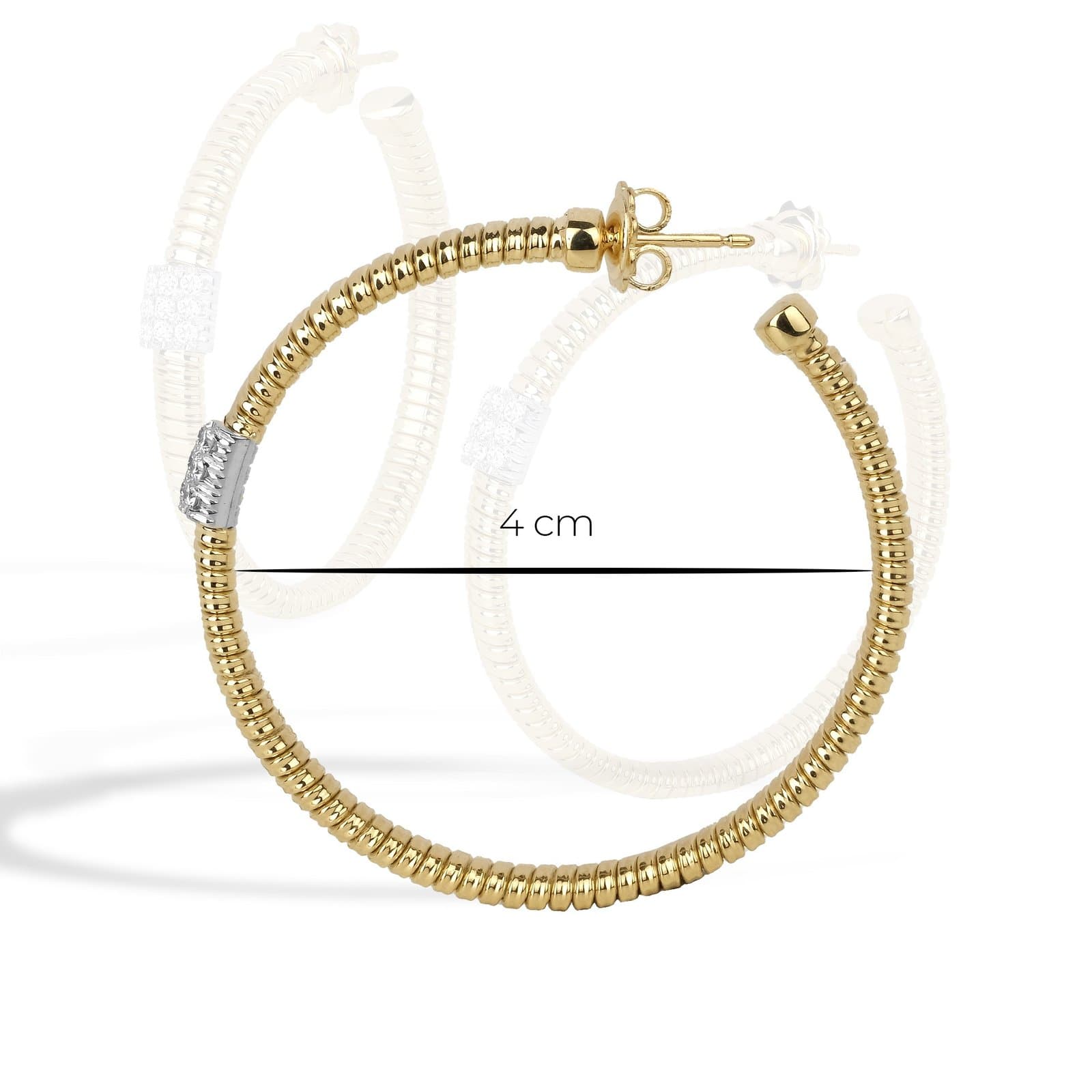 Bottega Hoop Pırlanta Altın Küpe — 3. görünüm