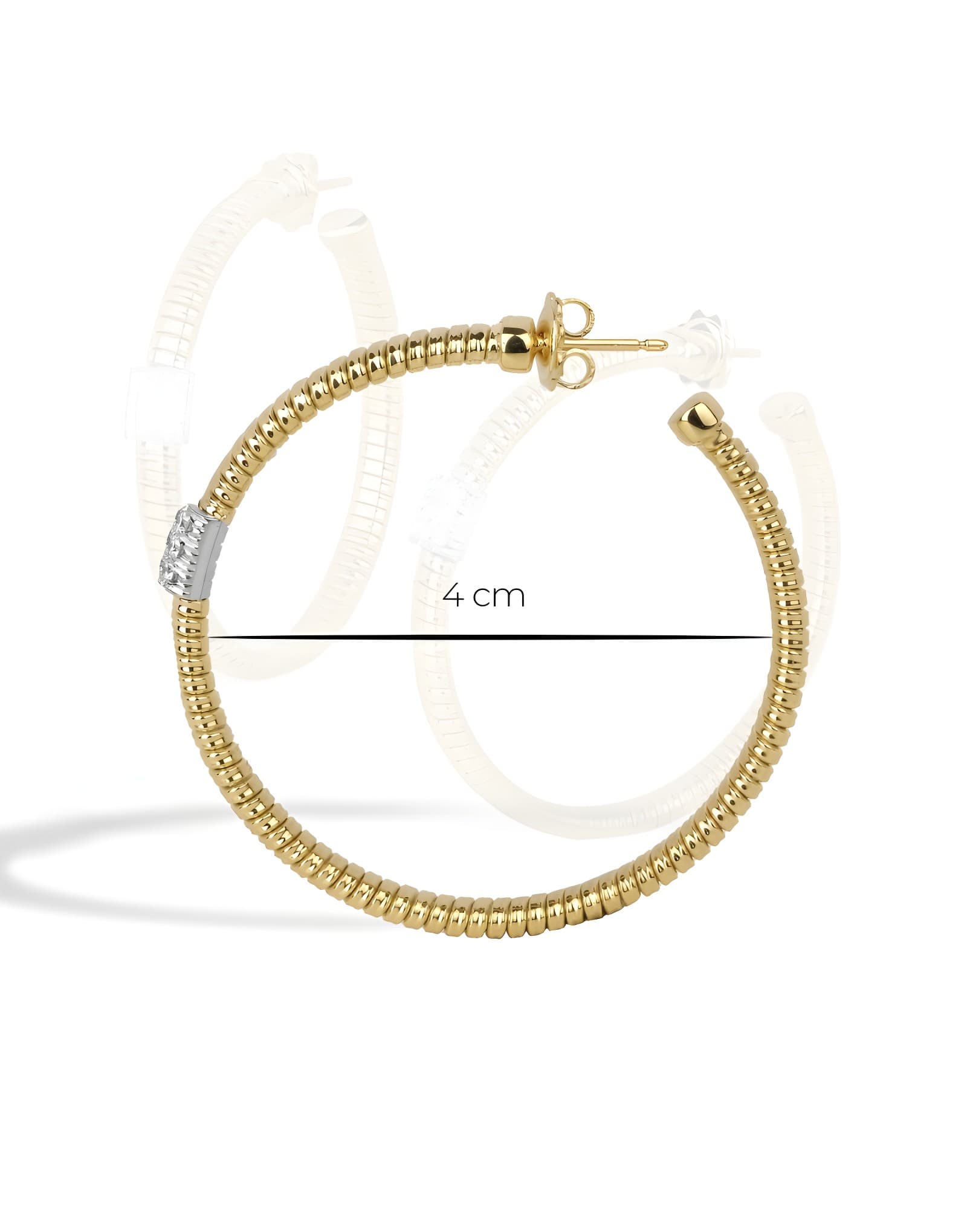 Bottega Hoop Pırlanta Altın Küpe — 2. görünüm