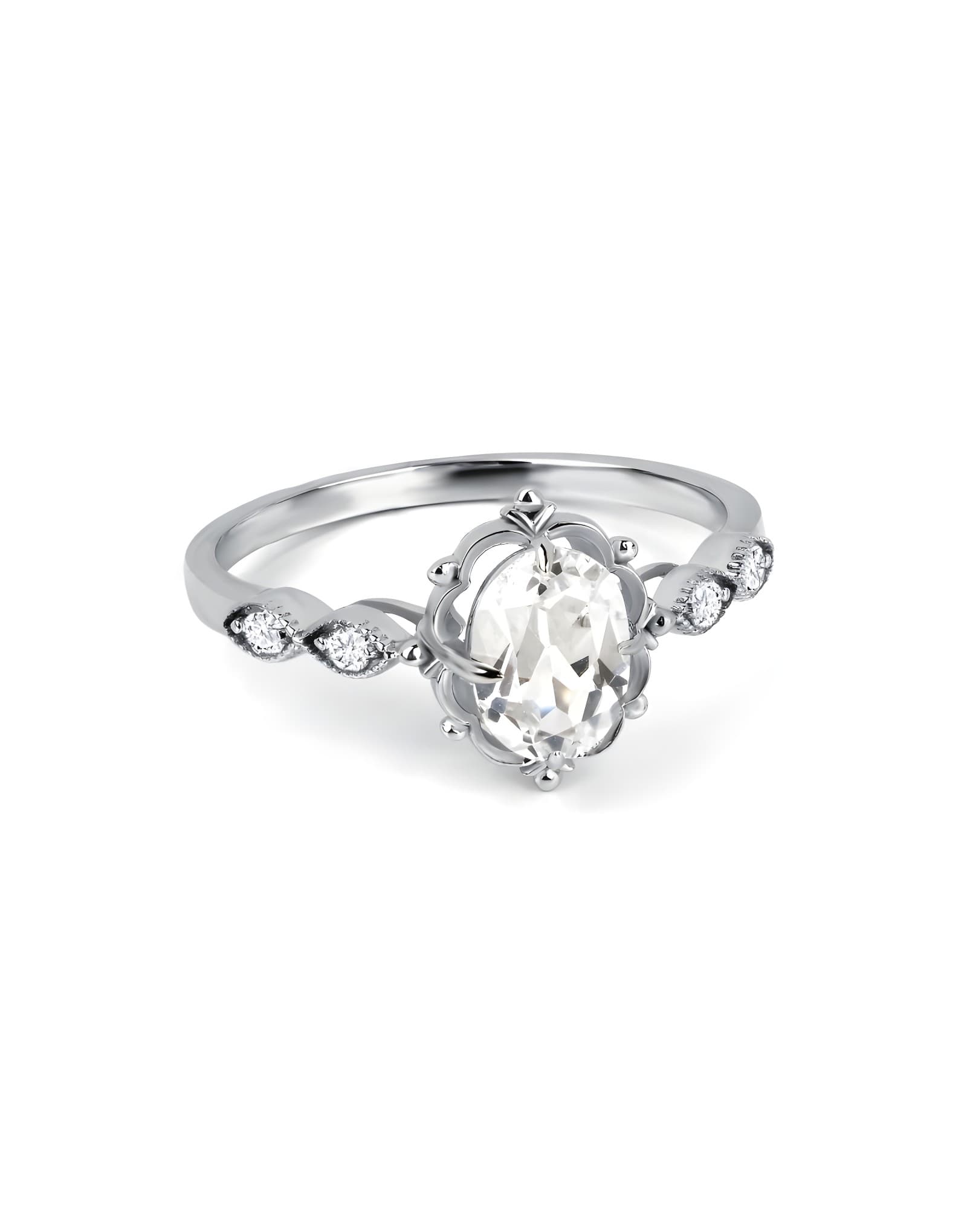 Retro Safir Pırlantalı Altın Yüzük