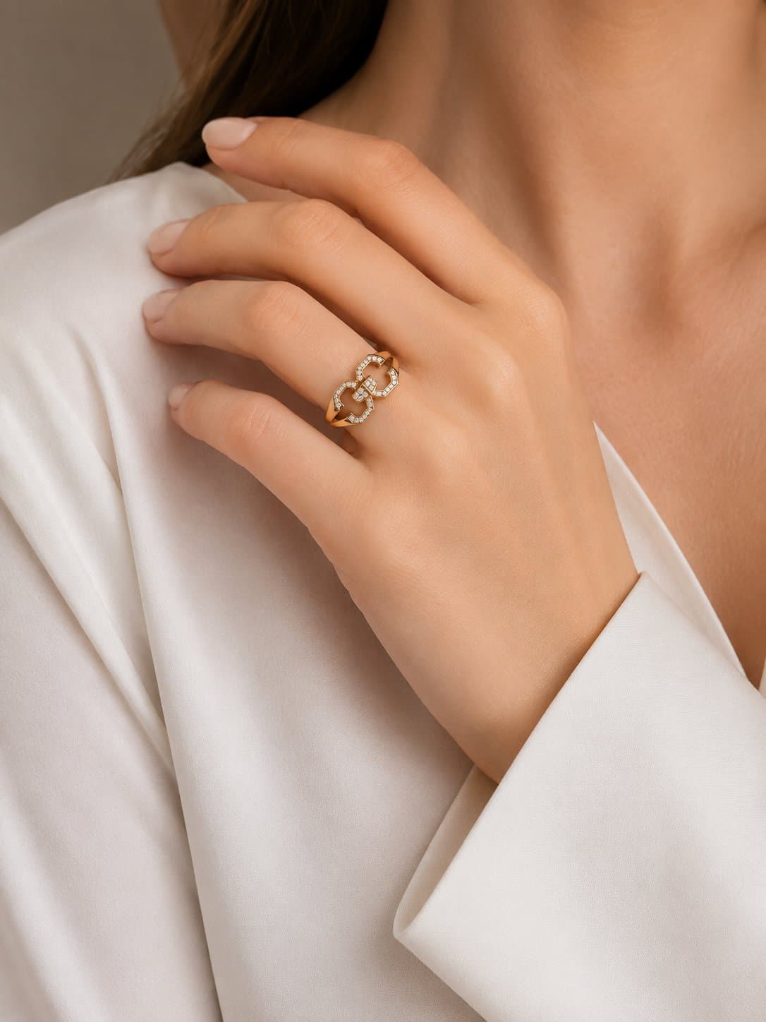 0.25 ct F / VS Pırlantalı Altın Stil Yüzük — 3. görünüm