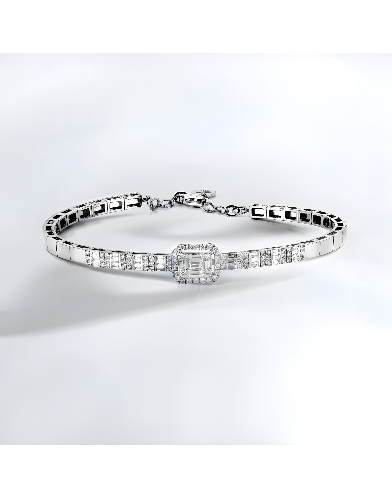 0.60 ct F / VS Baget Pırlantalı Altın Bileklik