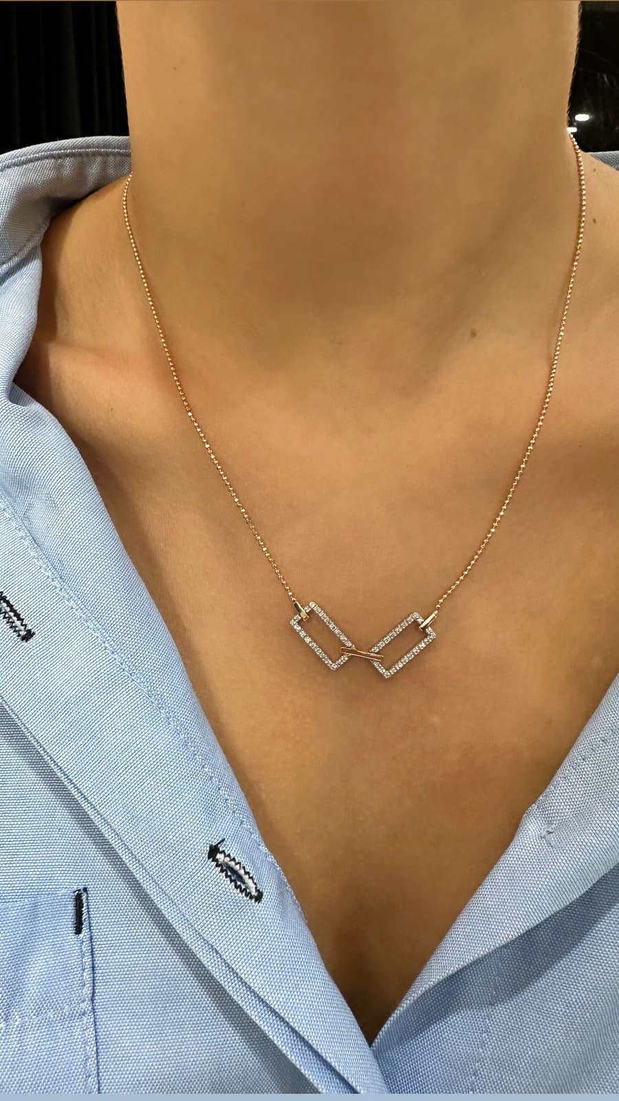 0.22ct Pırlantalı Stil Altın Kolye — 3. görünüm