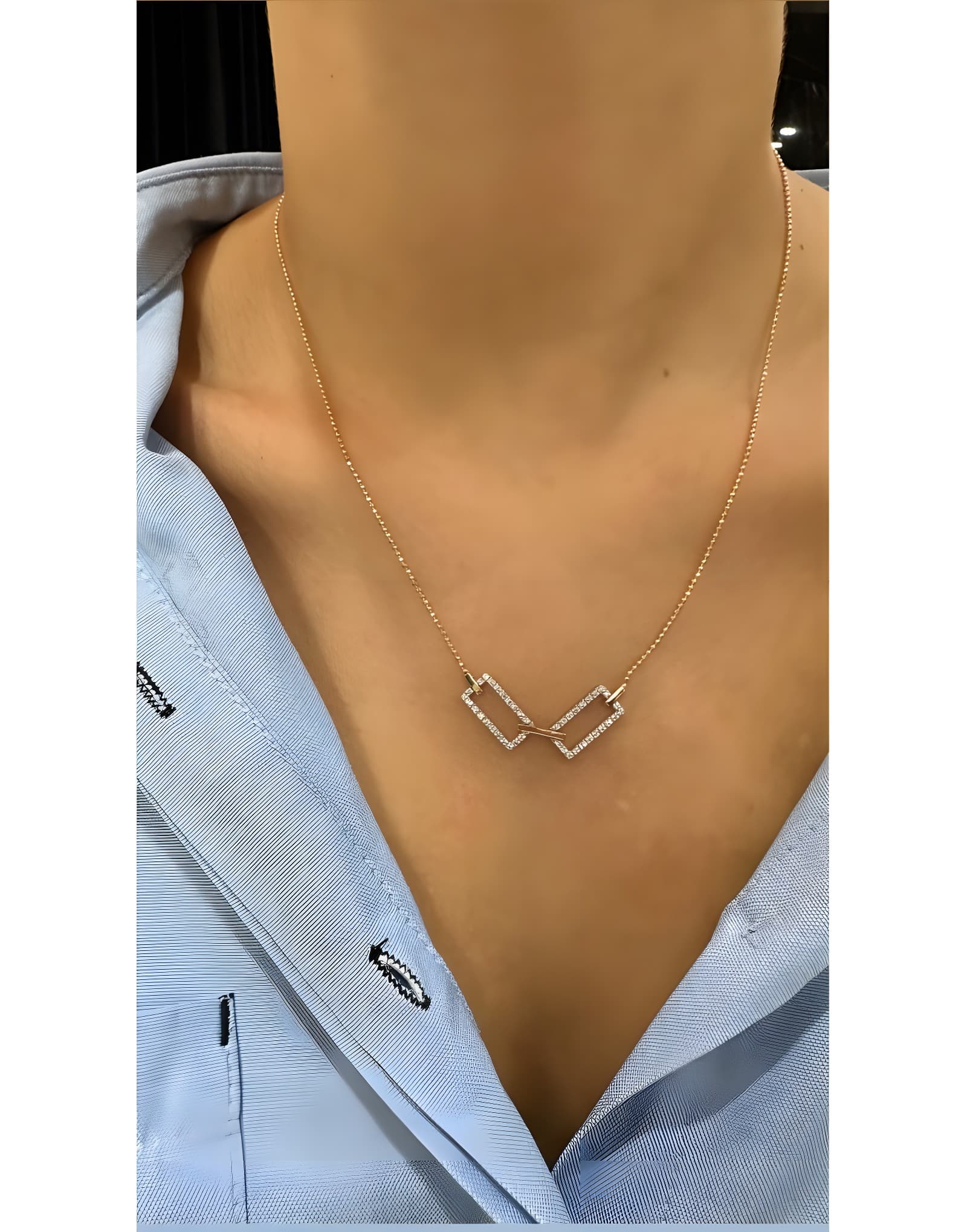 0.22ct Pırlantalı Stil Altın Kolye — 2. görünüm