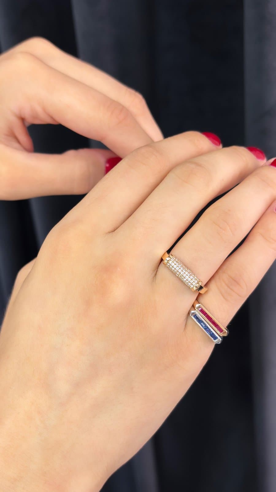 0.43ct Safir Günlük Stil Altın Yüzük — 3. görünüm