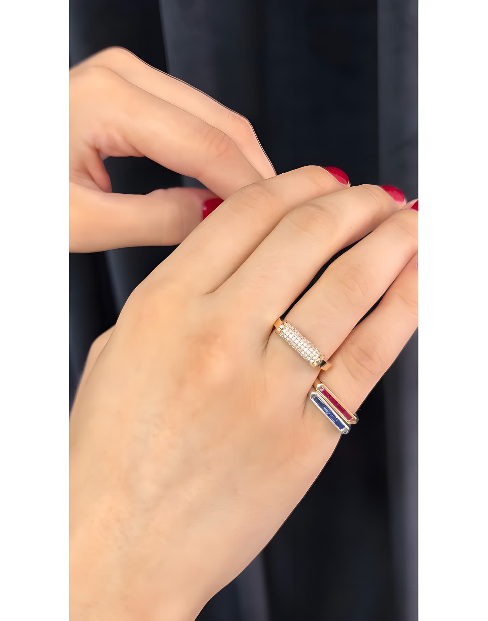 0.43ct Safir Günlük Stil Altın Yüzük — 2. görünüm