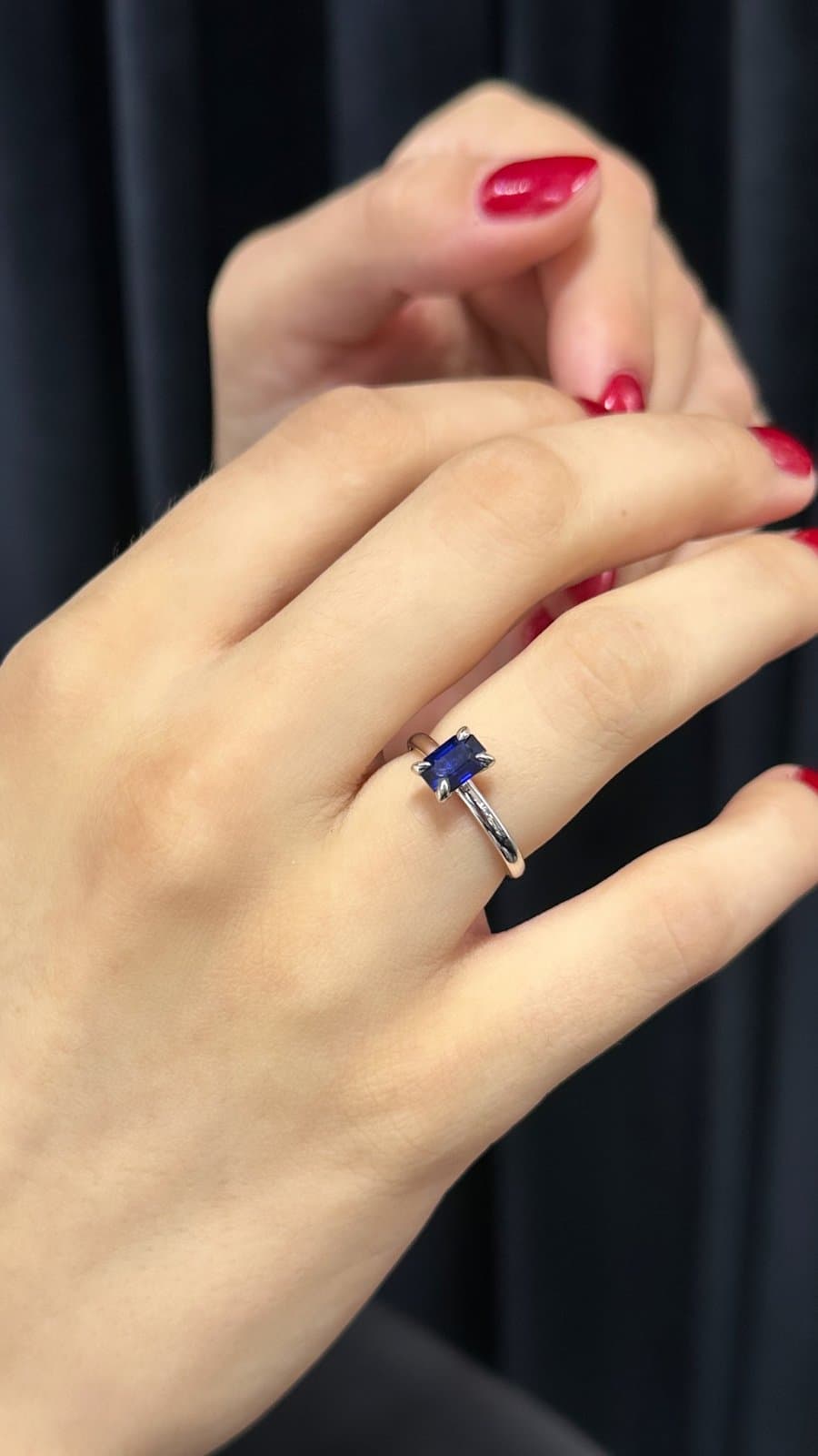 1.00ct Safir Evlilik Yüzüğü — 3. görünüm