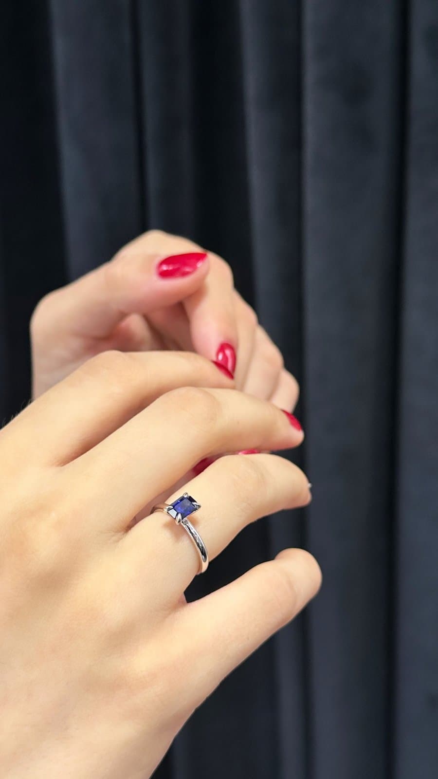 1.00ct Safir Evlilik Yüzüğü — 4. görünüm