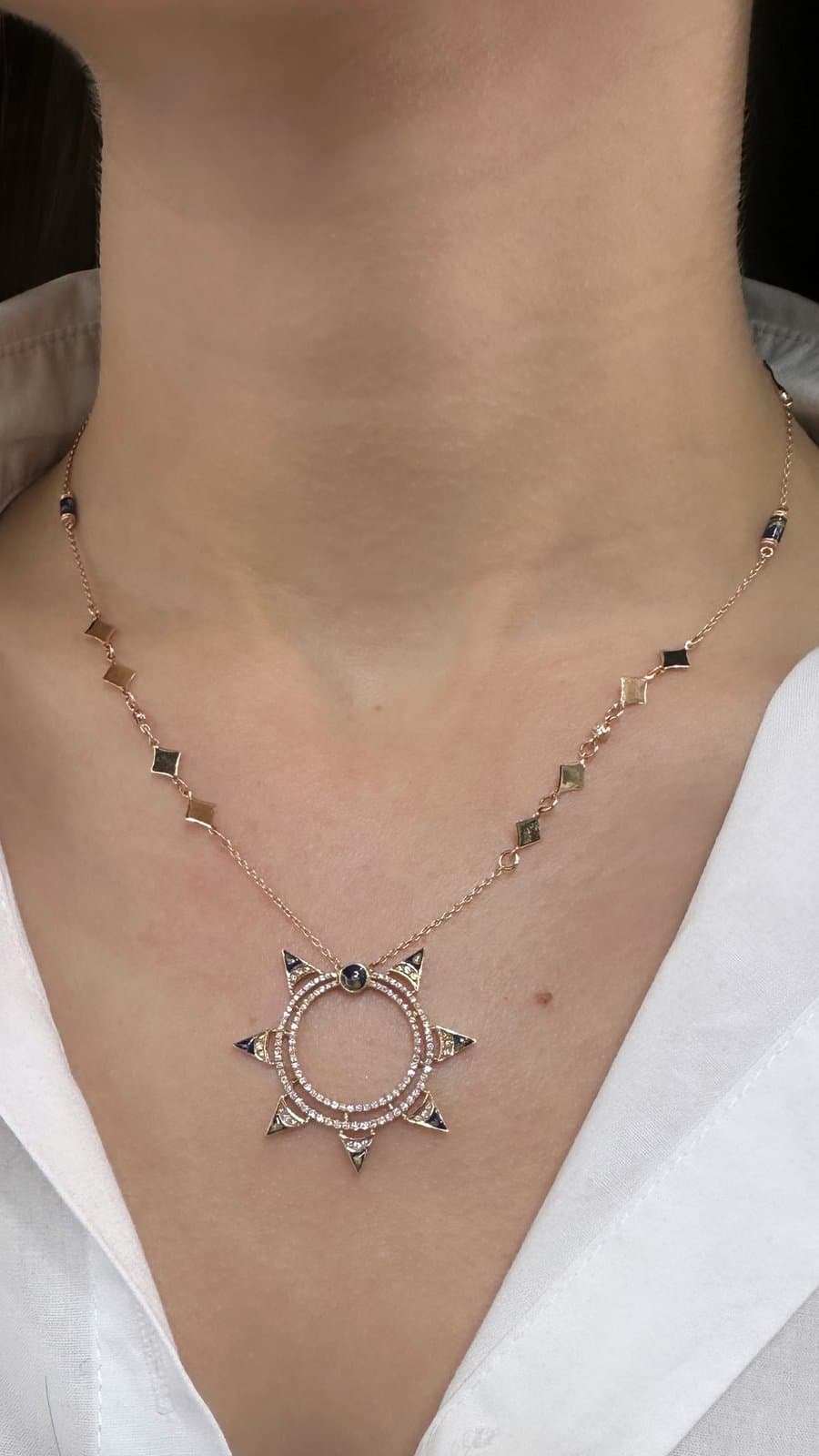 0.55ct Mineli Pırlanta Altın Kolye — 3. görünüm