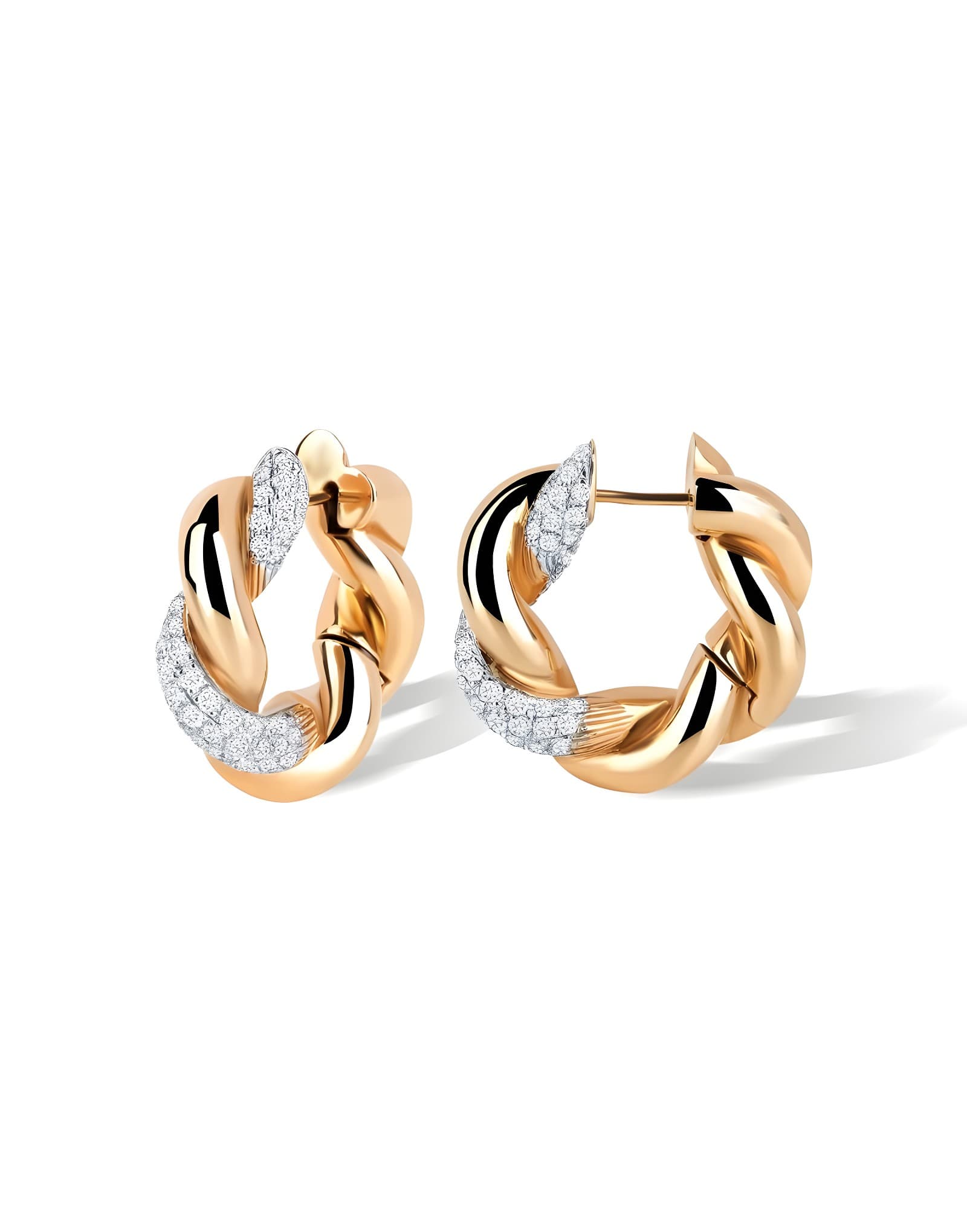 1.95ct Pırlantalı Burgu Altın Küpe
