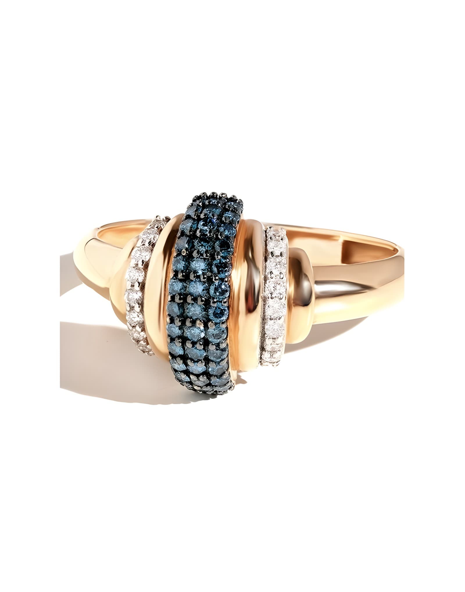 0,25ct Mavi Pırlantalı Günlük Stil Altın Yüzük — 2. görünüm