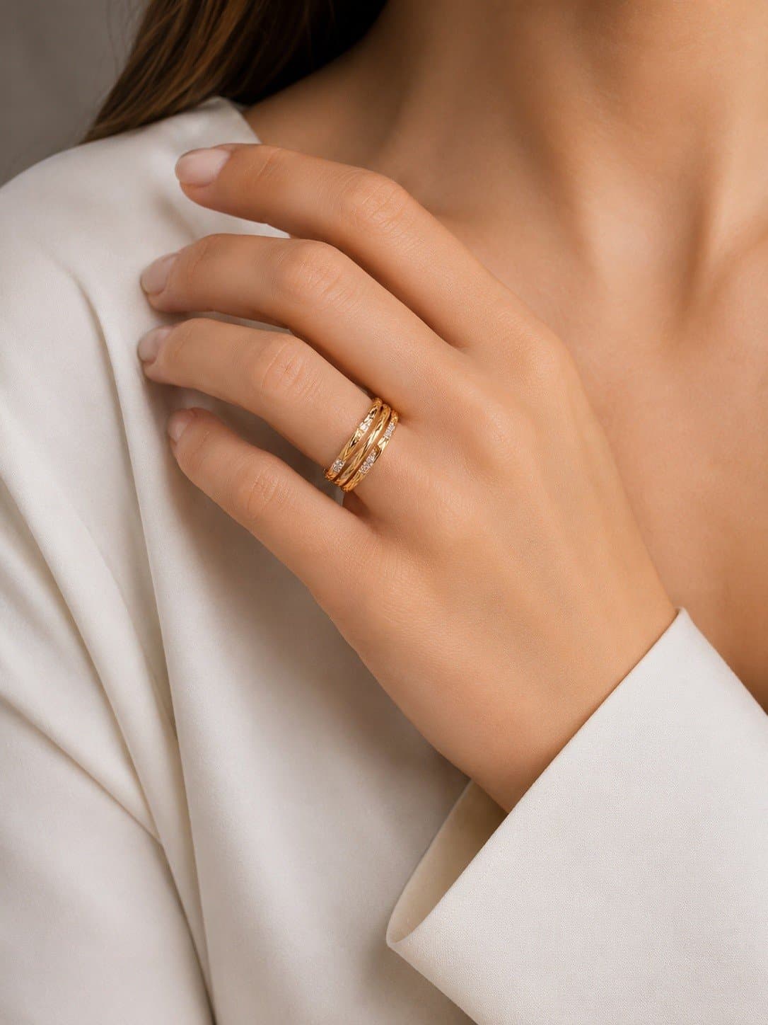 0.16ct F SI Pırlantalı Altın Yüzük — 4. görünüm