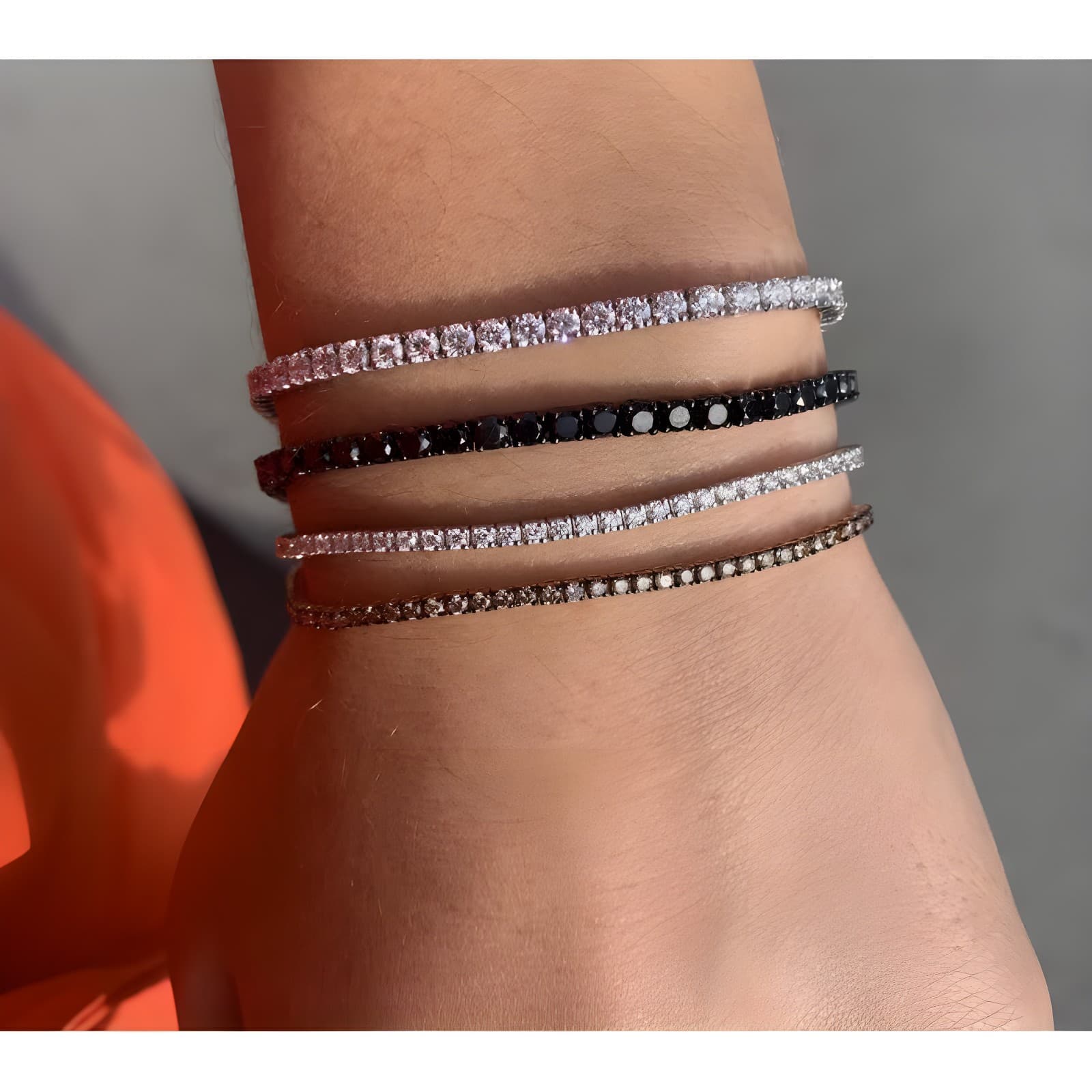 2.01ct Brown Pırlanta Tenis Bileklik — 2. görünüm