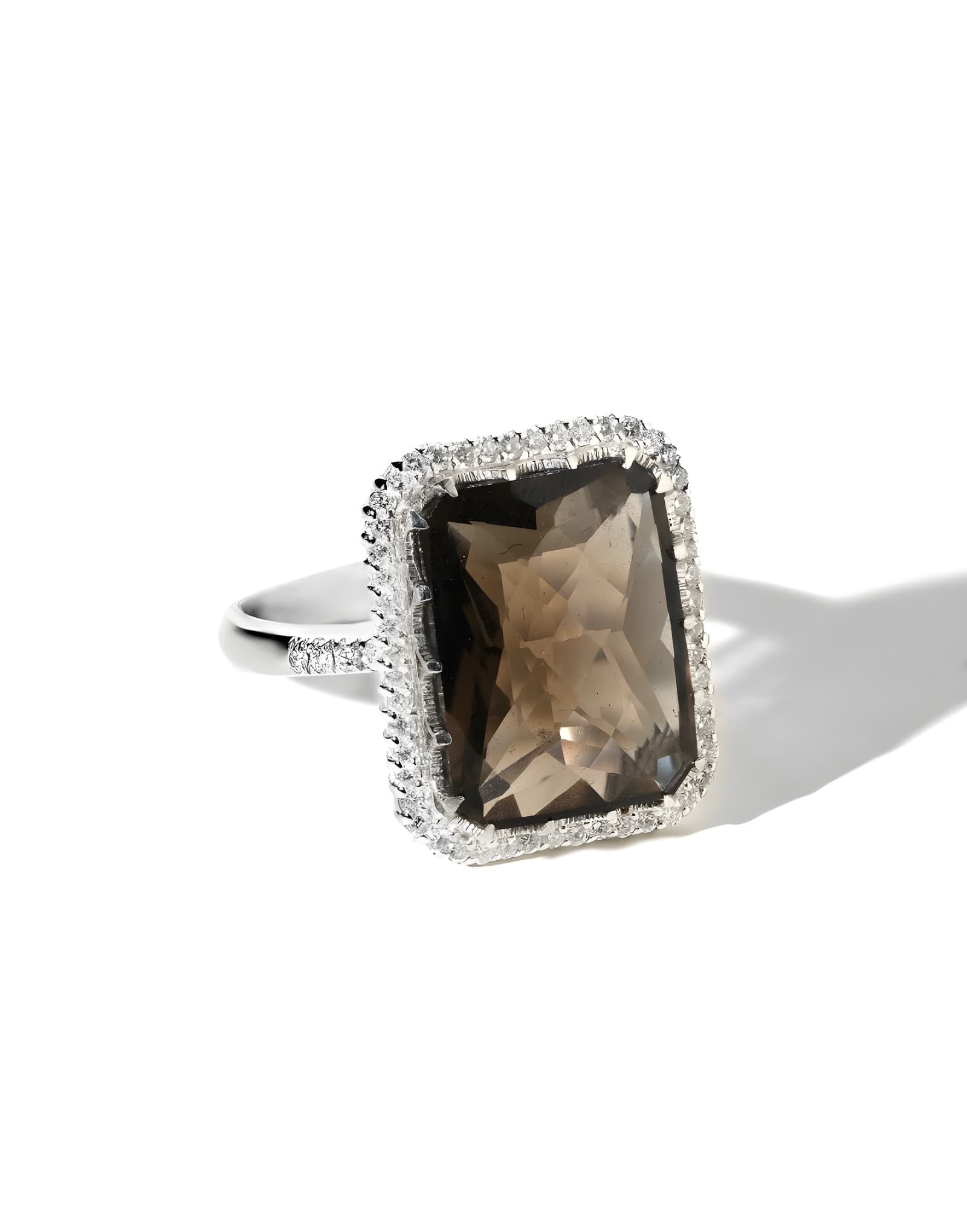 Smoky Topaz Pırlantalı 18K Altın Yüzük