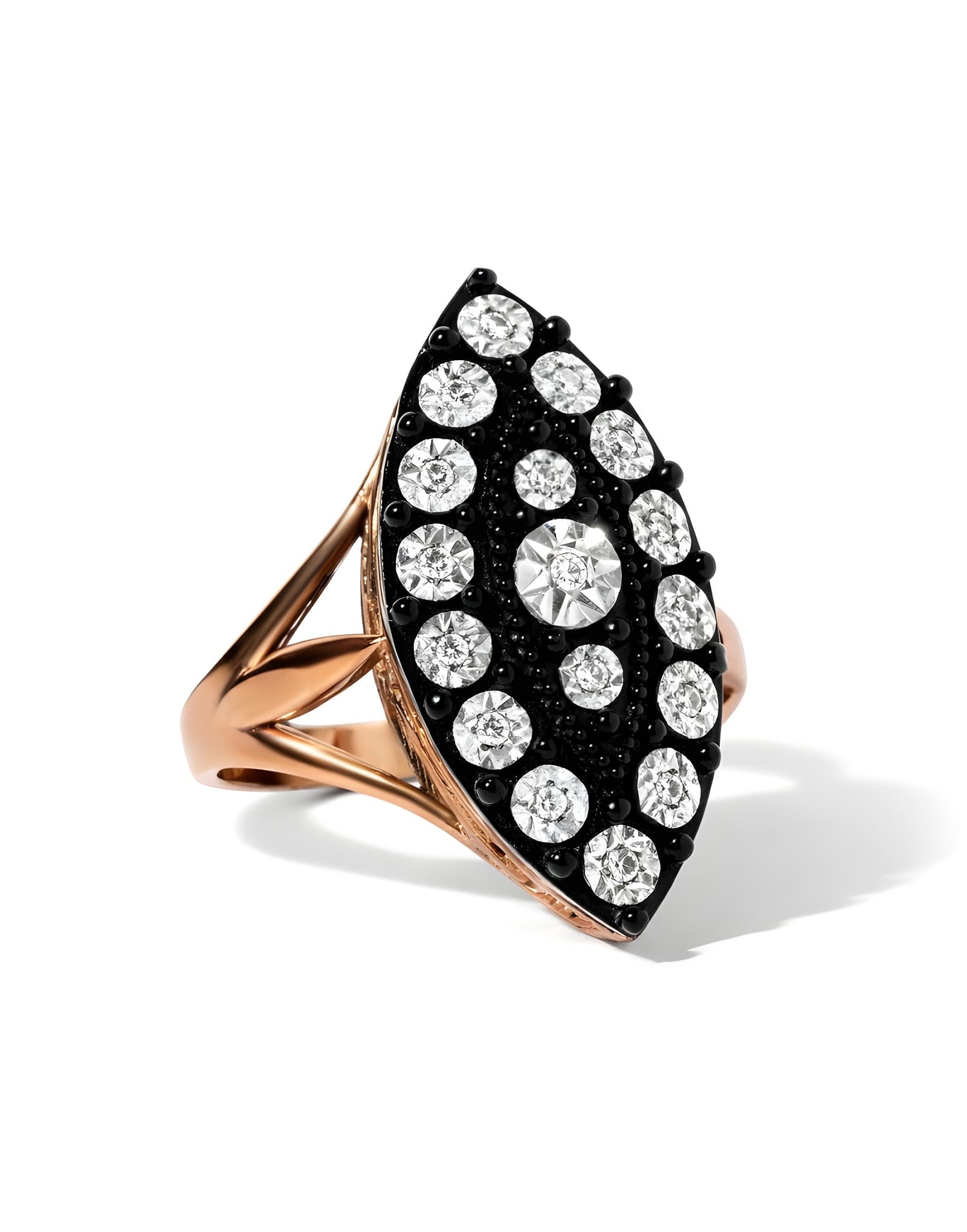 Elmas Görünüm Pırlantalı Mekik Yüzük