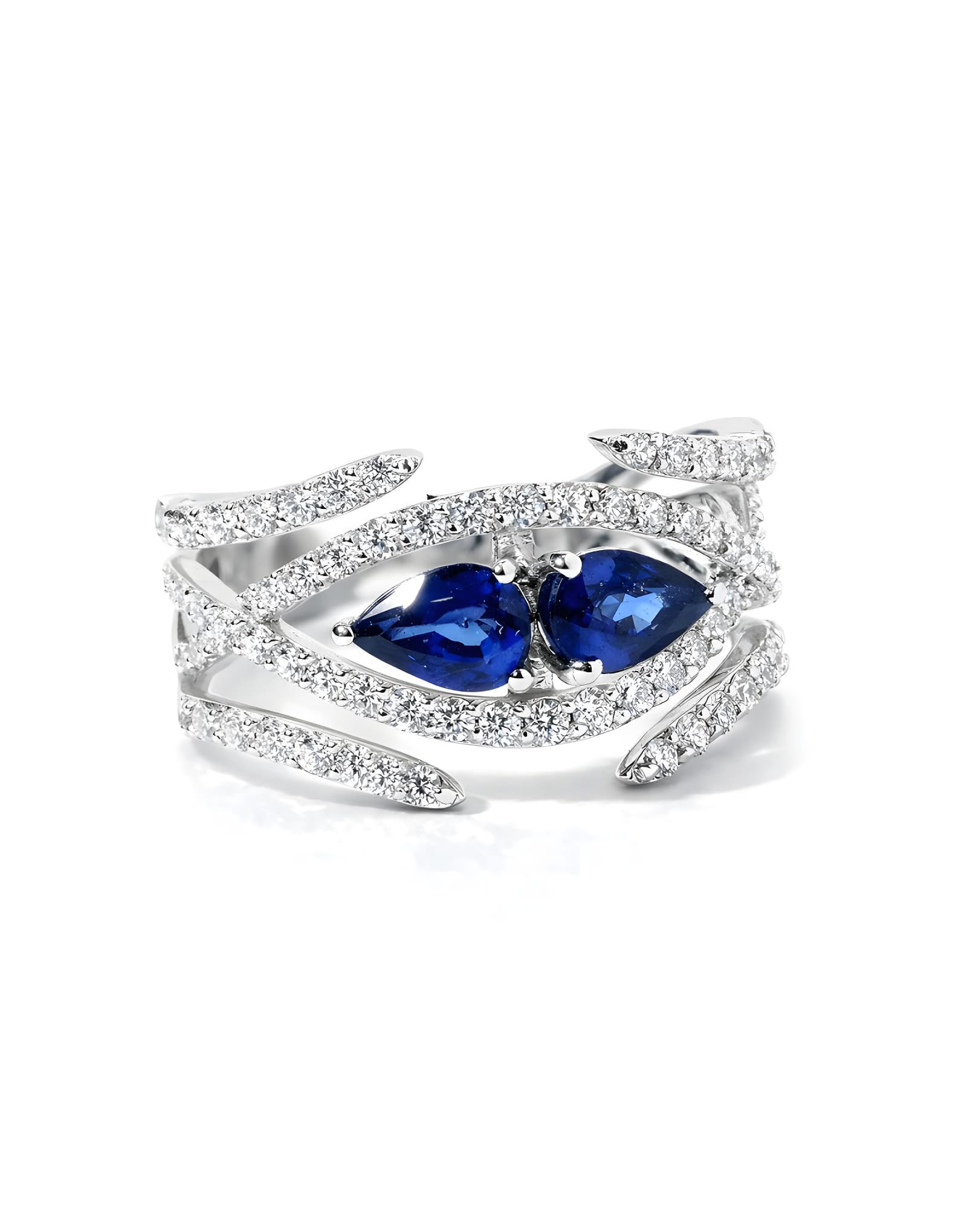 Pırlantalı Safir Yüzük