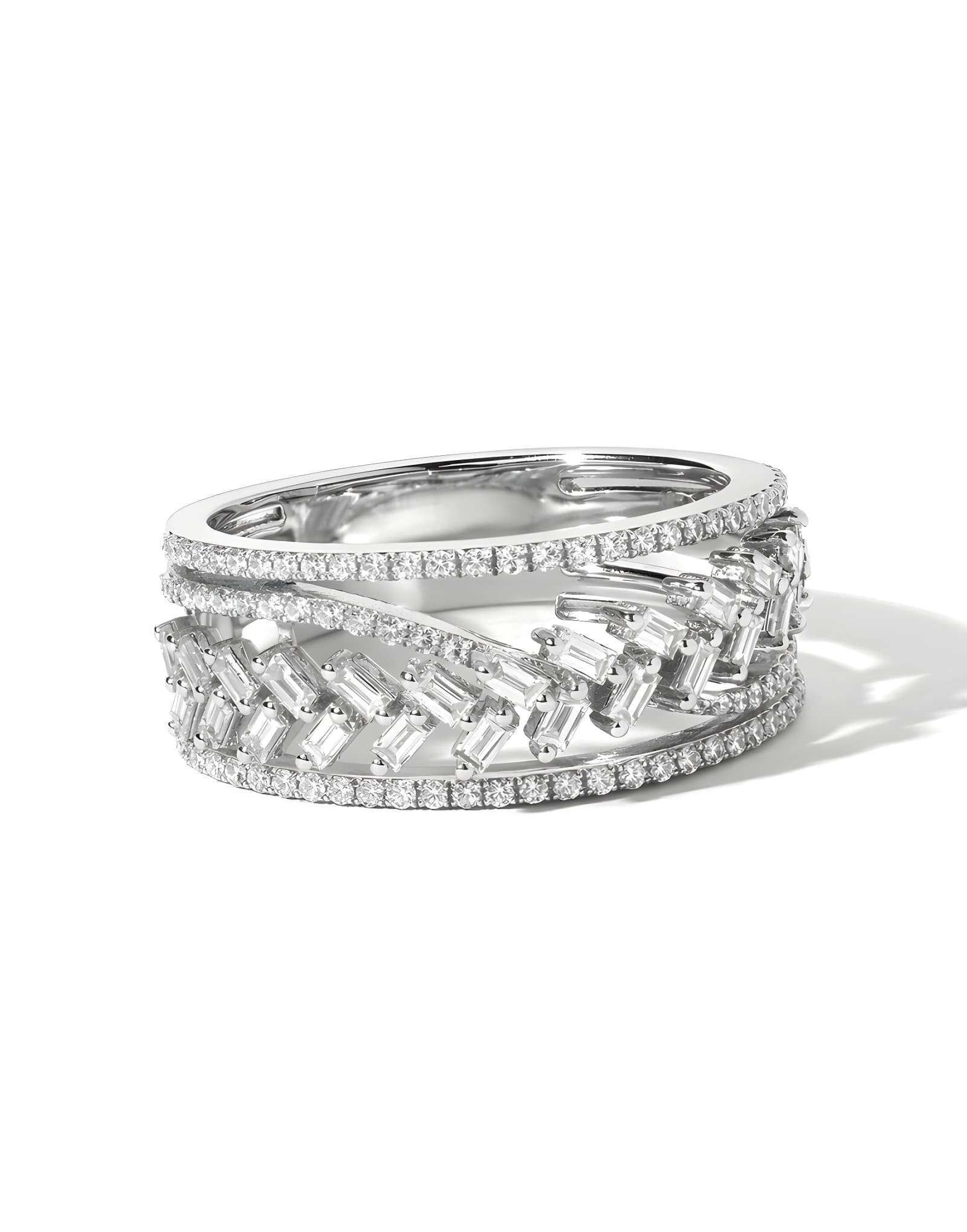 0.80ct Baget Pırlantalı Altın Yüzük